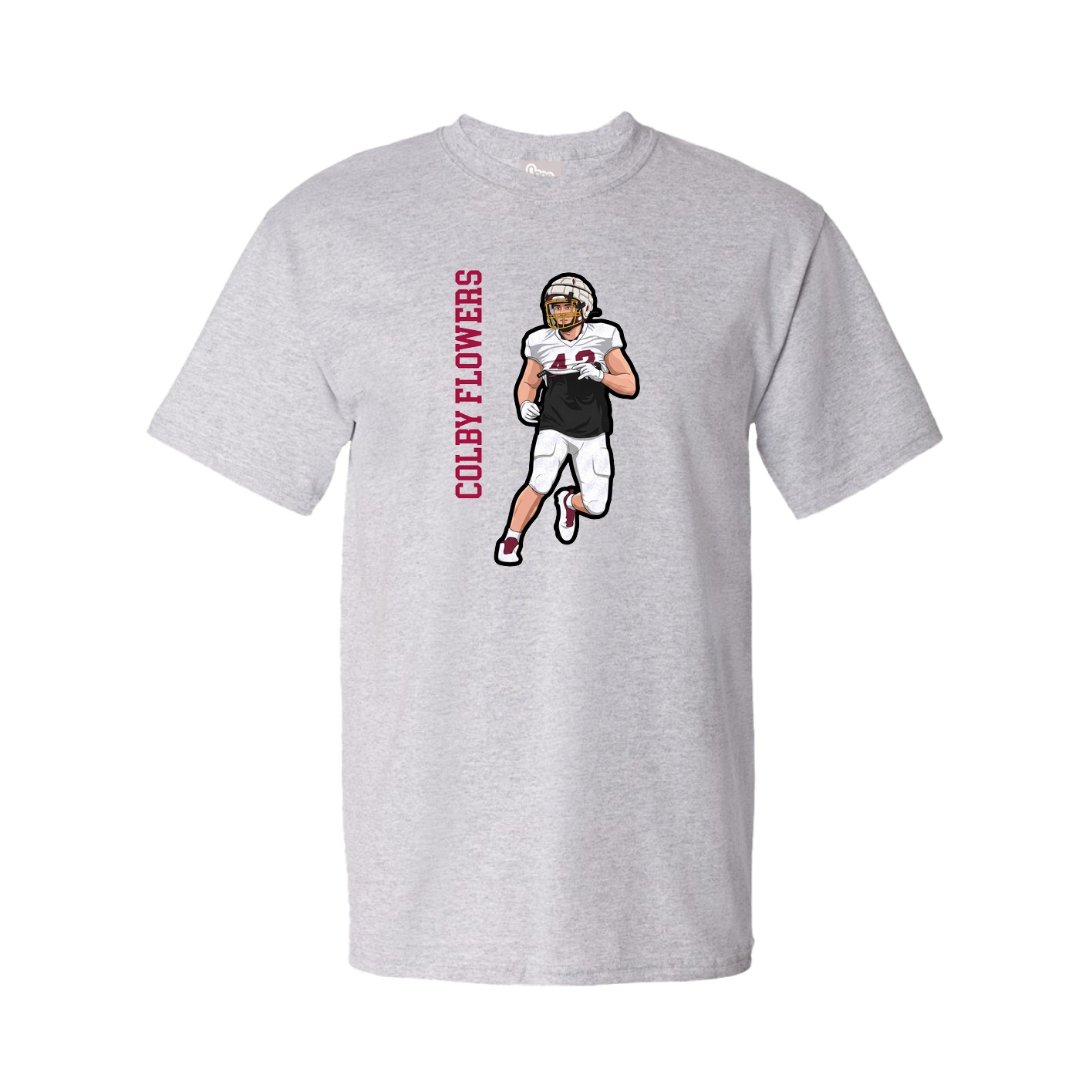 Youth Tee — Name Vertical in Grey