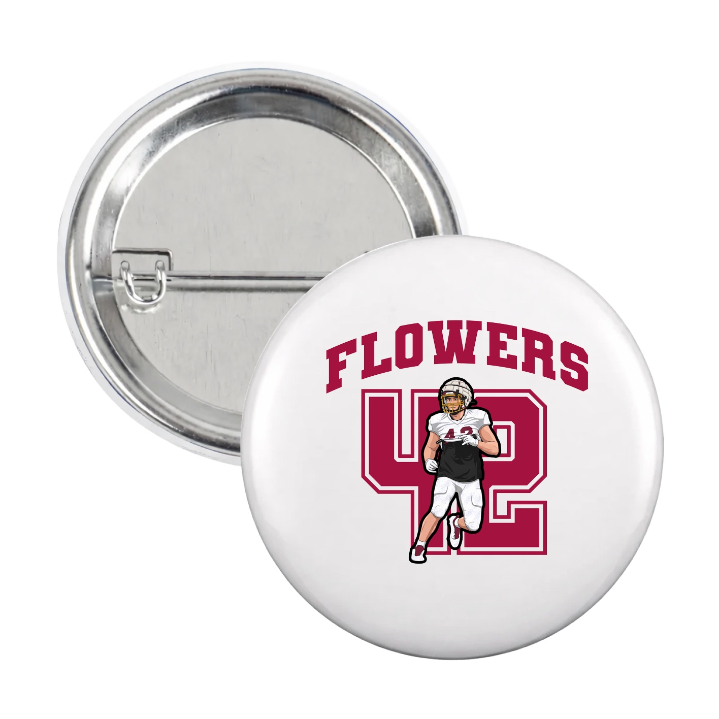 Game Day Button — Number in White