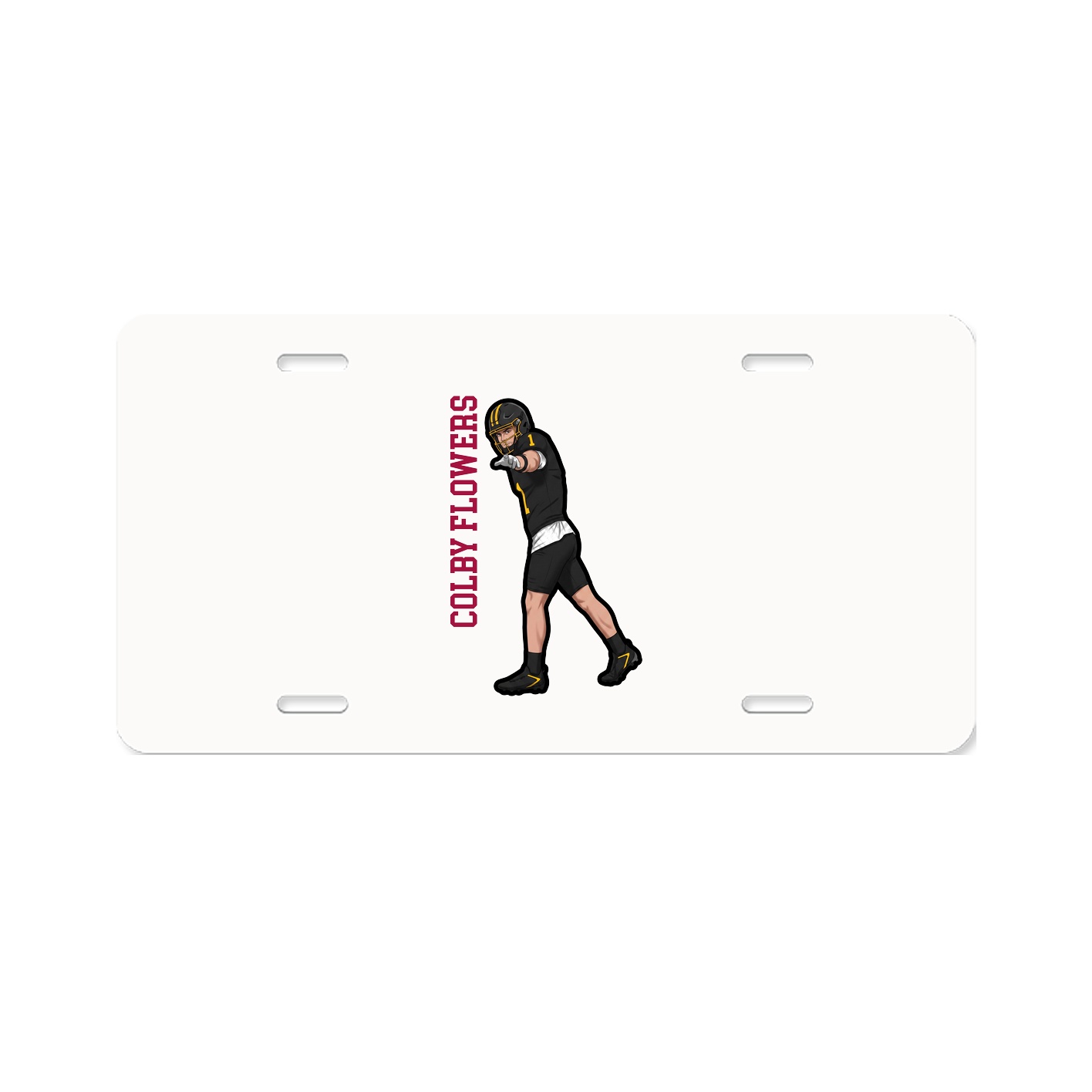 License Plate — Name Vertical in Classic