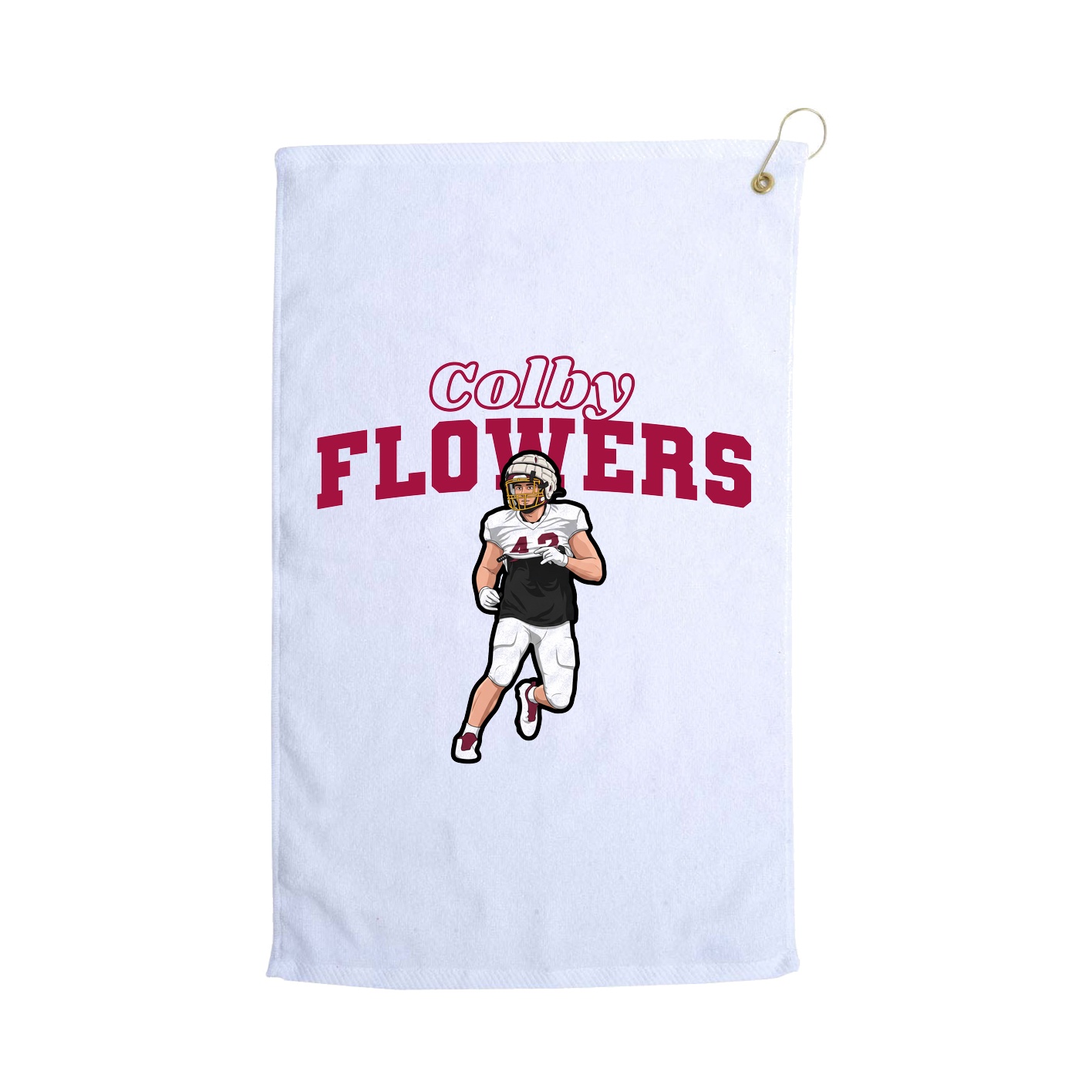 Golf Towel — Name Arch in White