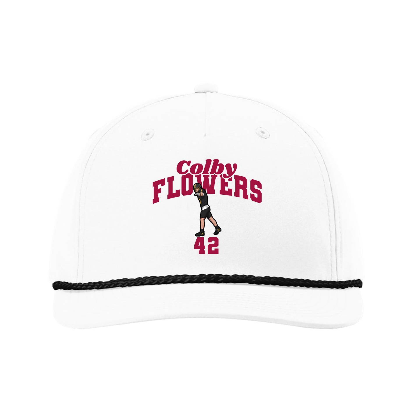 Five-Panel Classic Rope Cap — Signature Arch in White