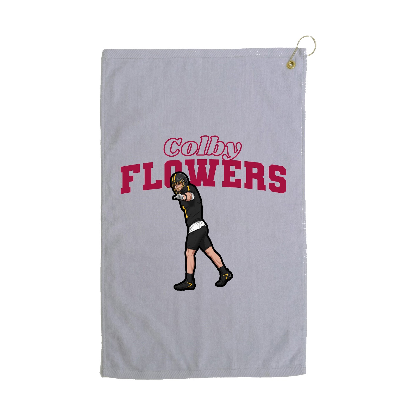 Golf Towel — Name Arch in Grey