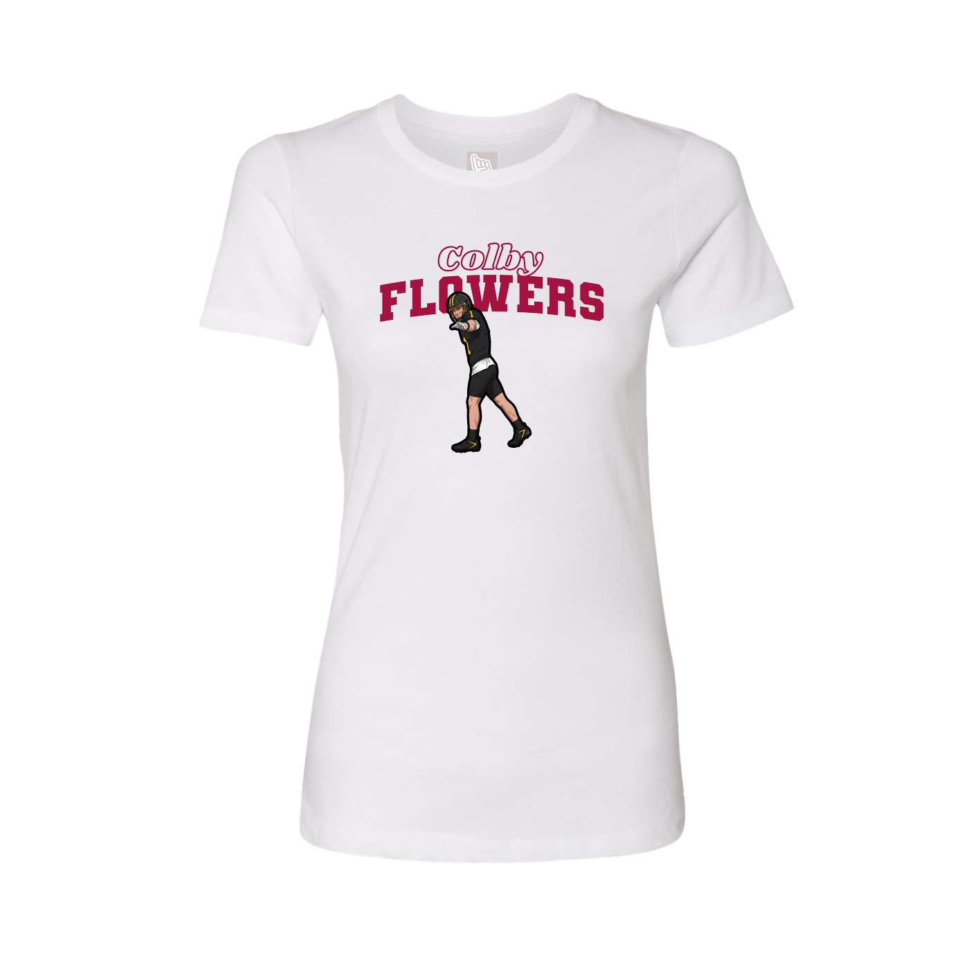 Fitted Women's Tee — Name Arch in White