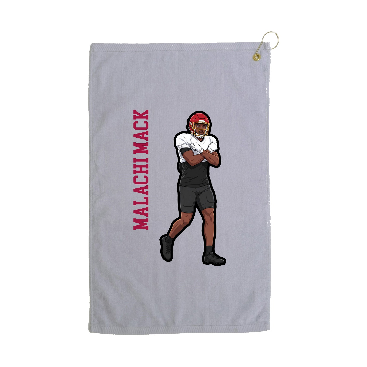 Golf Towel — Name Vertical in Grey