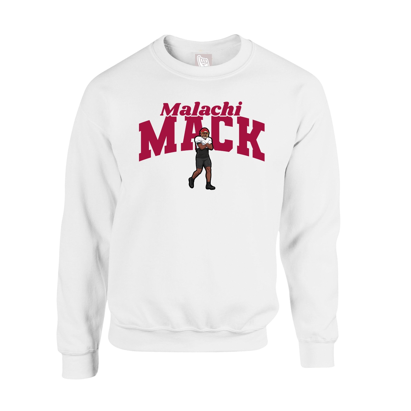 Fleece Crew — Signature Arch in White