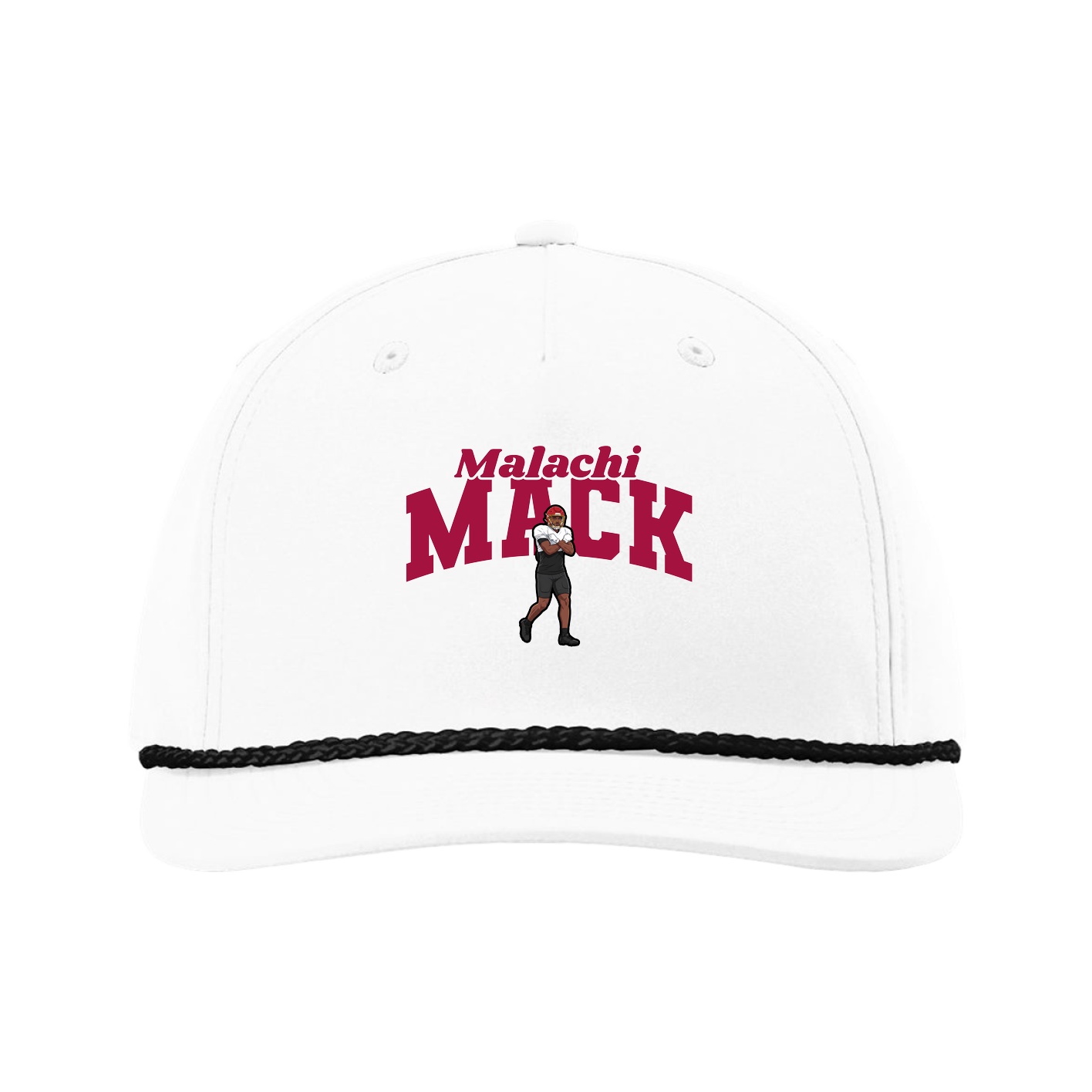 Five-Panel Classic Rope Cap — Signature Arch in White