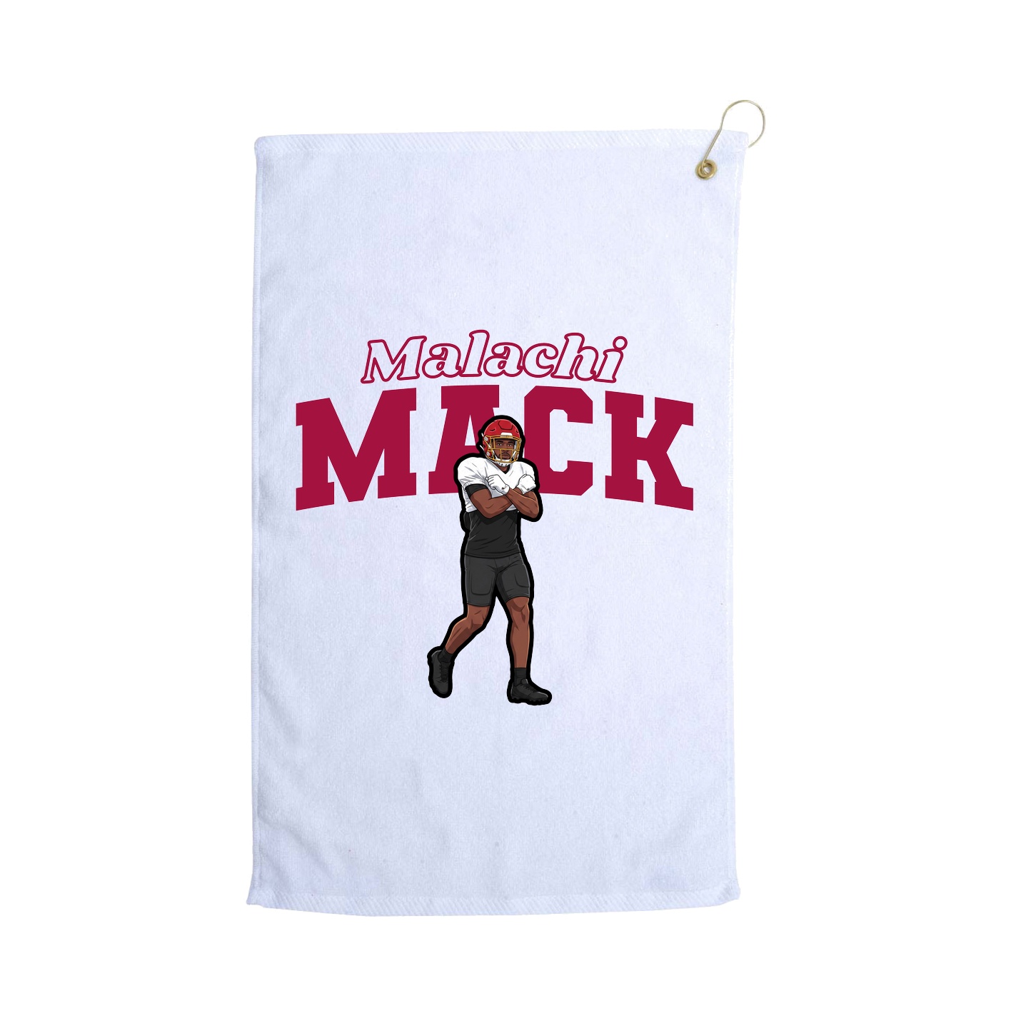 Golf Towel — Name Arch in White
