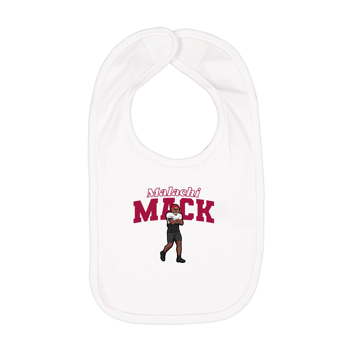 Infant Bib — Name Arch in White