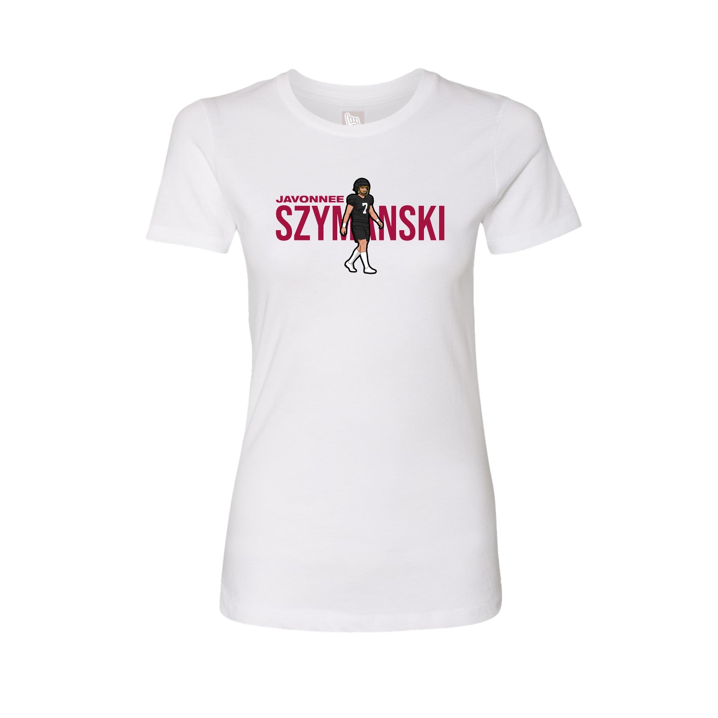 Fitted Women's Tee — Player Name in White