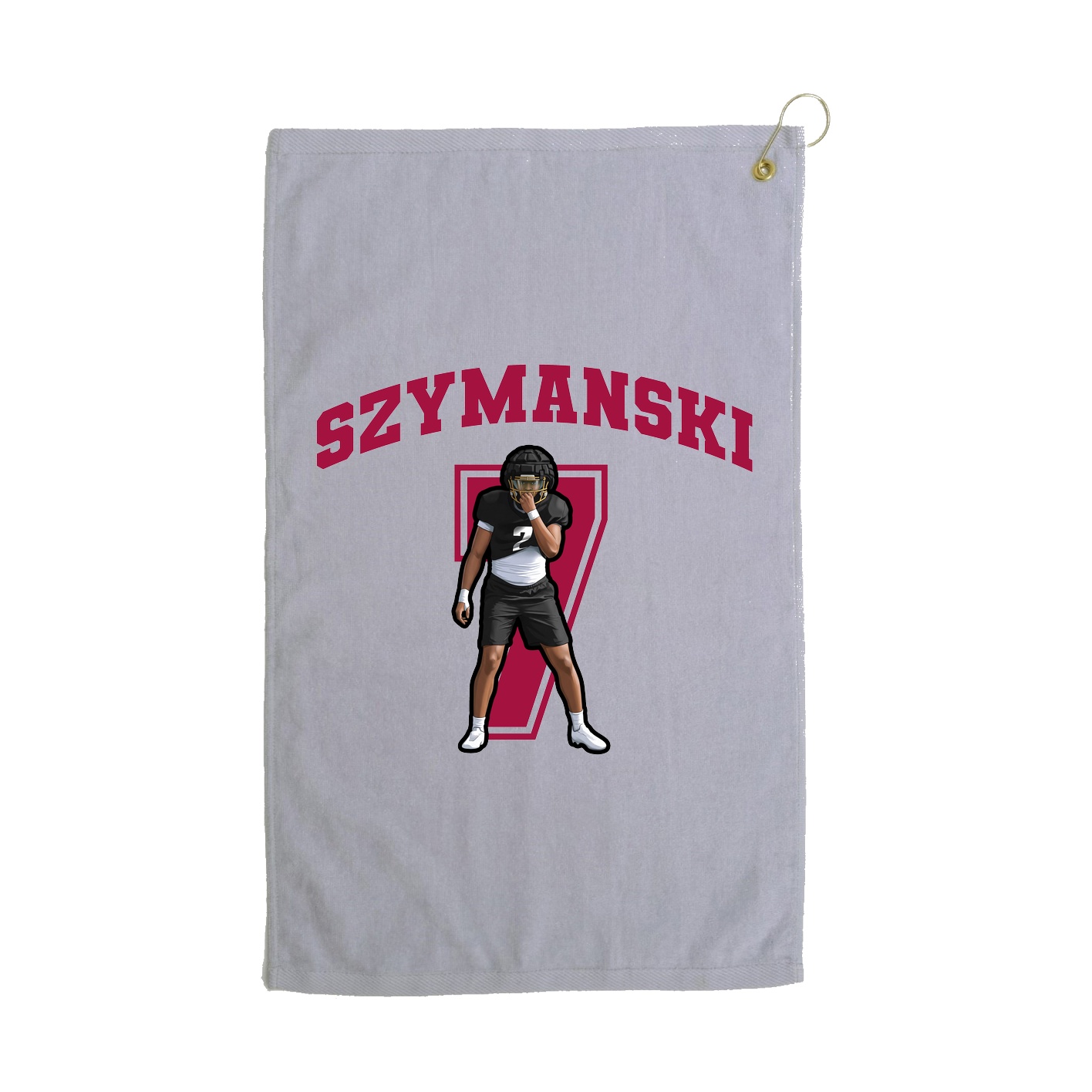Golf Towel — Number in Grey
