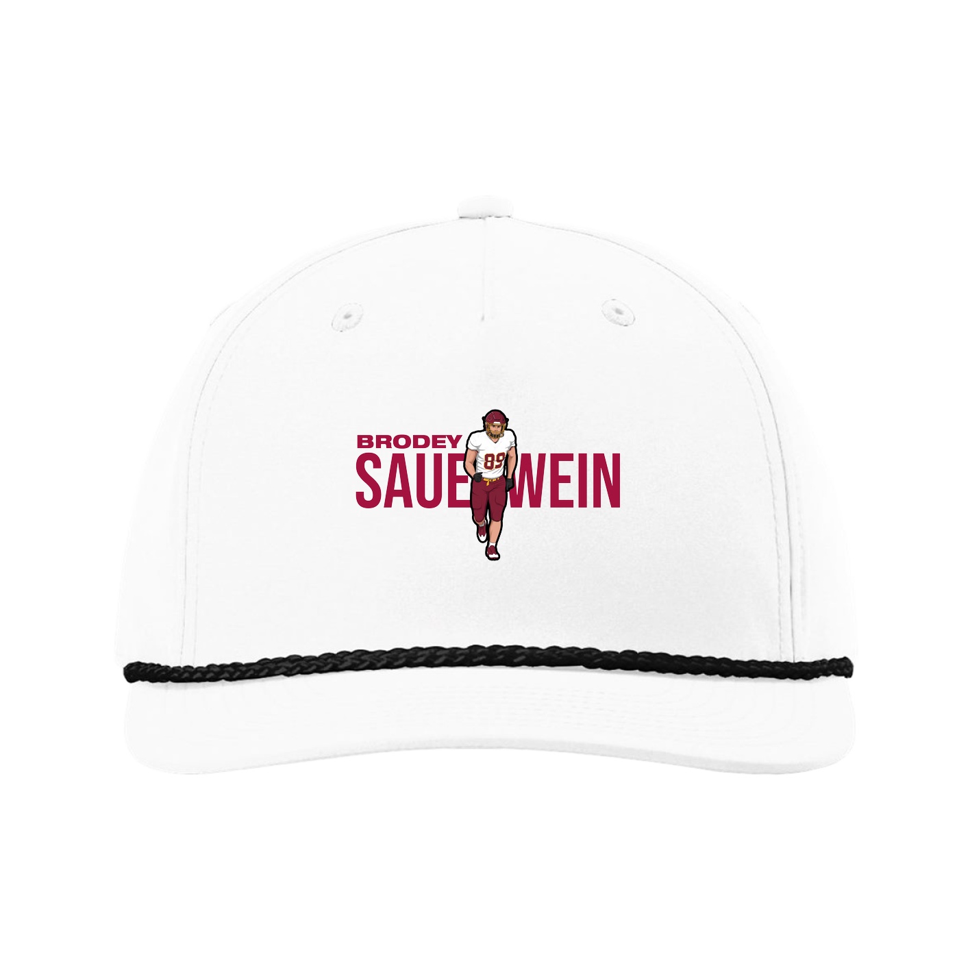 Five-Panel Classic Rope Cap — Player Name in White