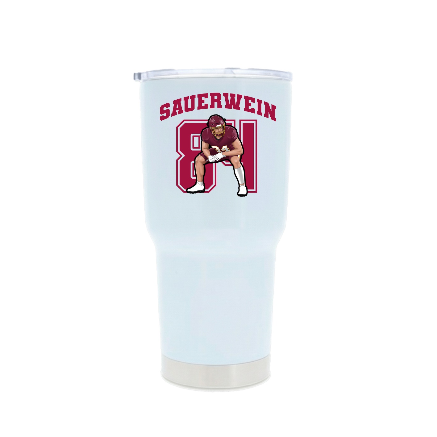30oz Stainless Steel Tumbler — Number in White