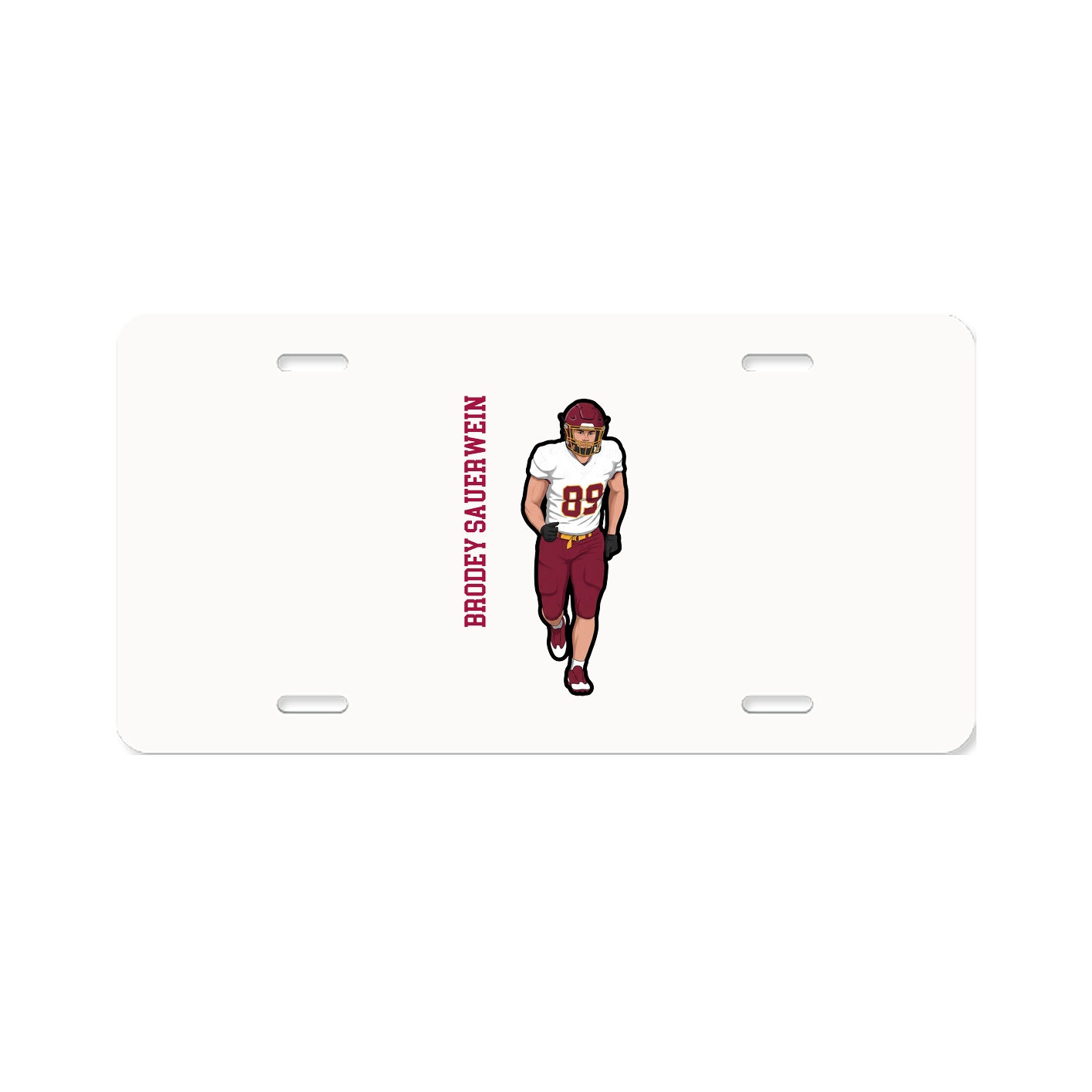 License Plate — Name Vertical in Classic