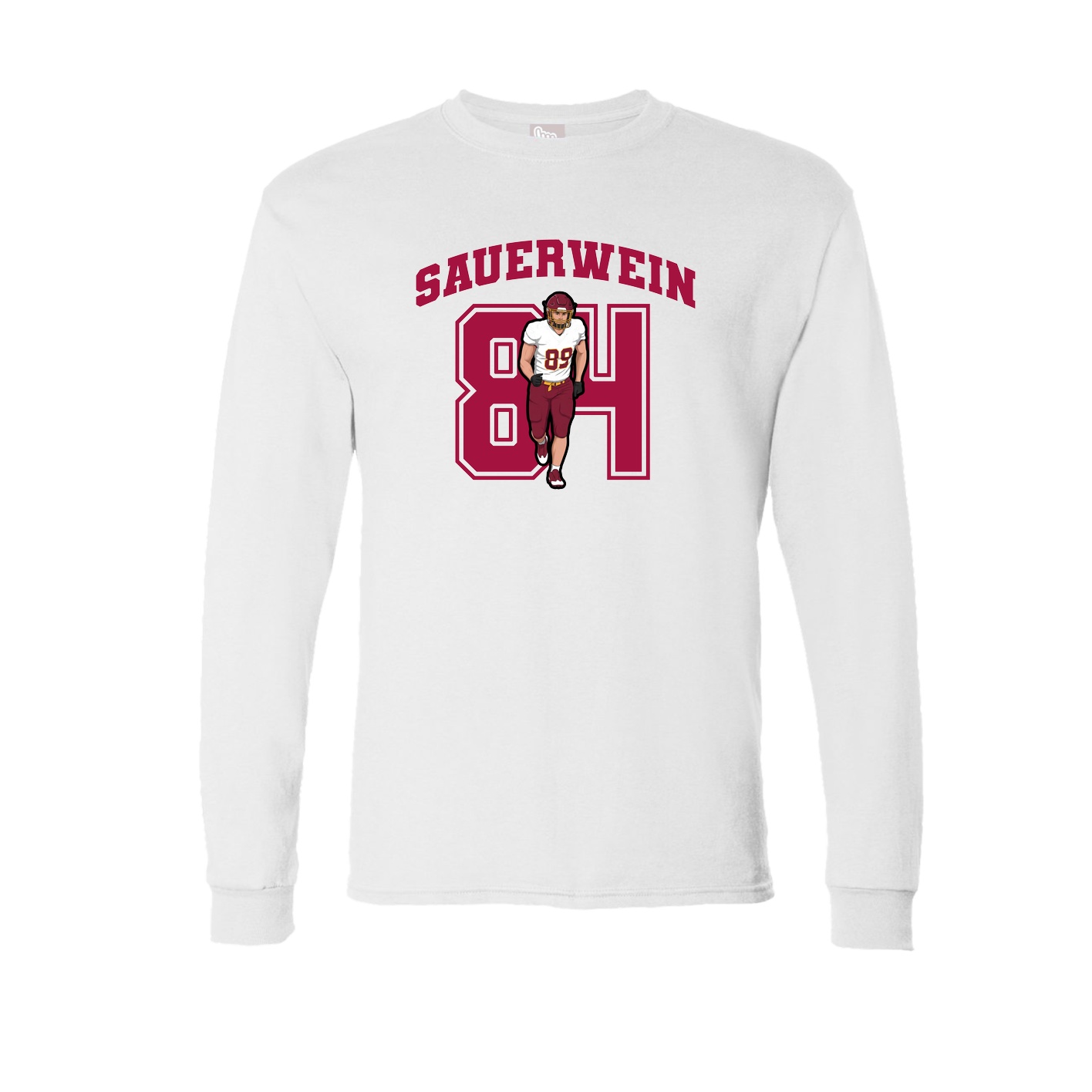 Long Sleeve Tee — Number in White