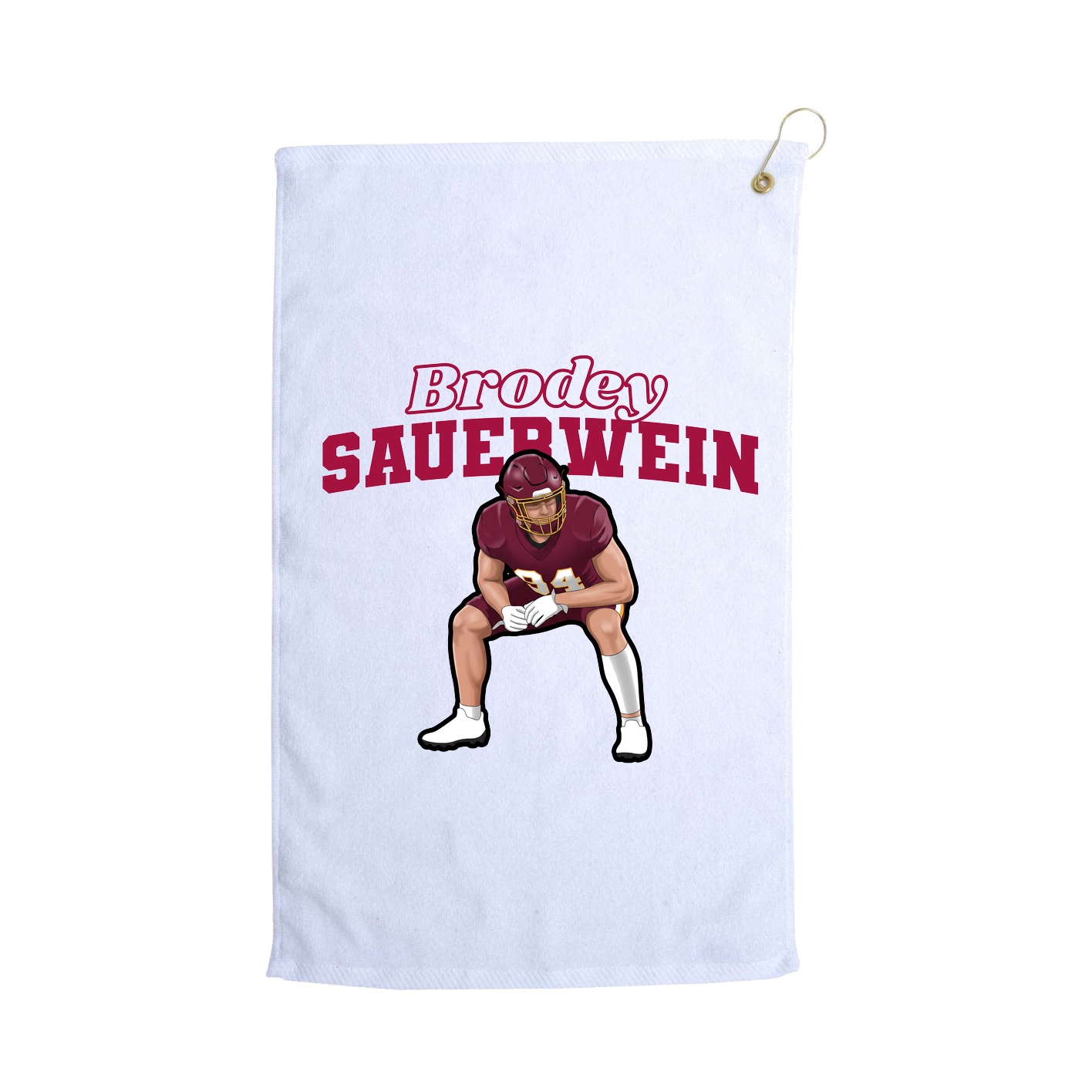 Golf Towel — Name Arch in White