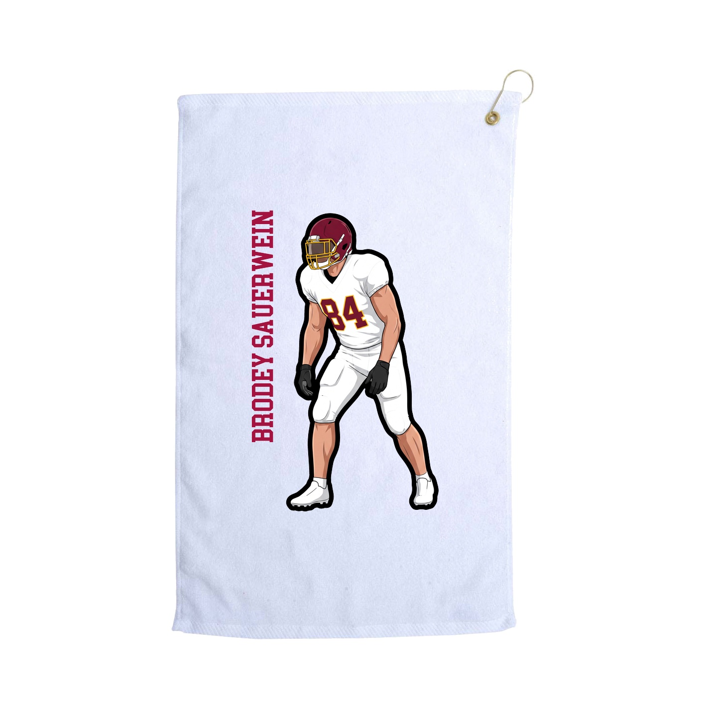 Golf Towel — Name Vertical in White