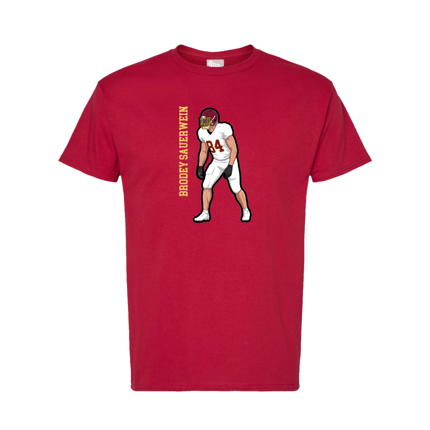Tee — Name Vertical in Crimson