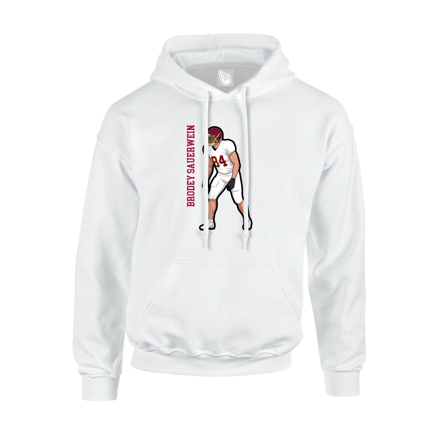 Youth Hoodie — Name Vertical in White