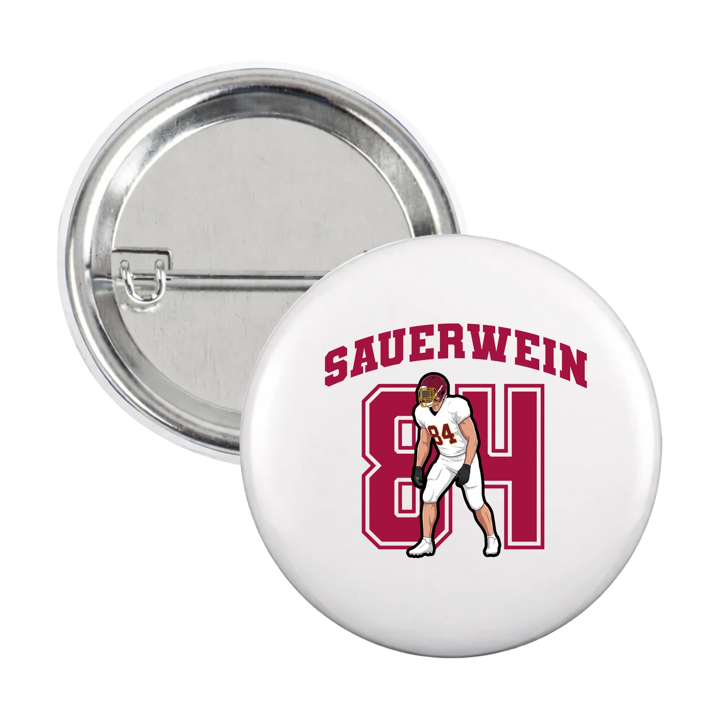 Game Day Button — Number in White