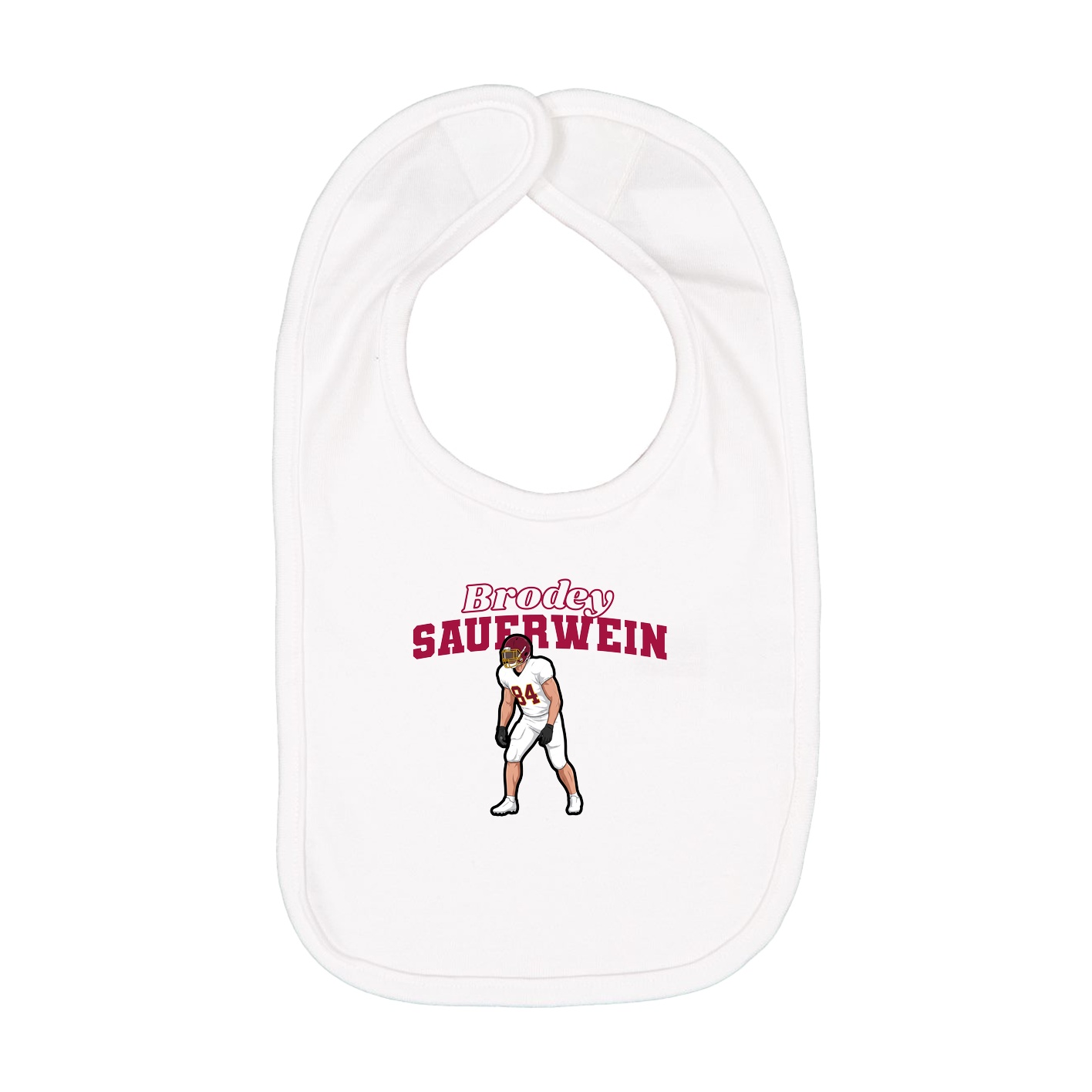 Infant Bib — Name Arch in White