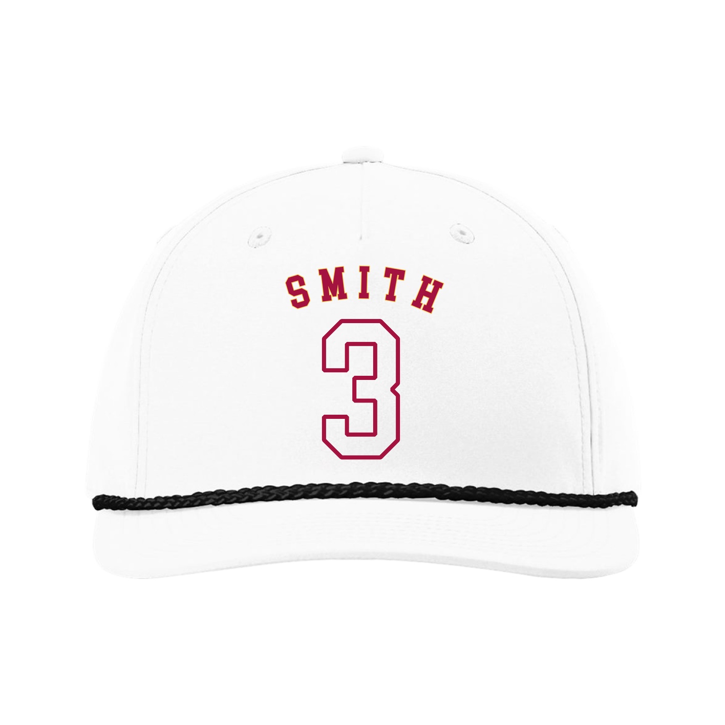 Five-Panel Classic Rope Cap — Shirsey Arch in White