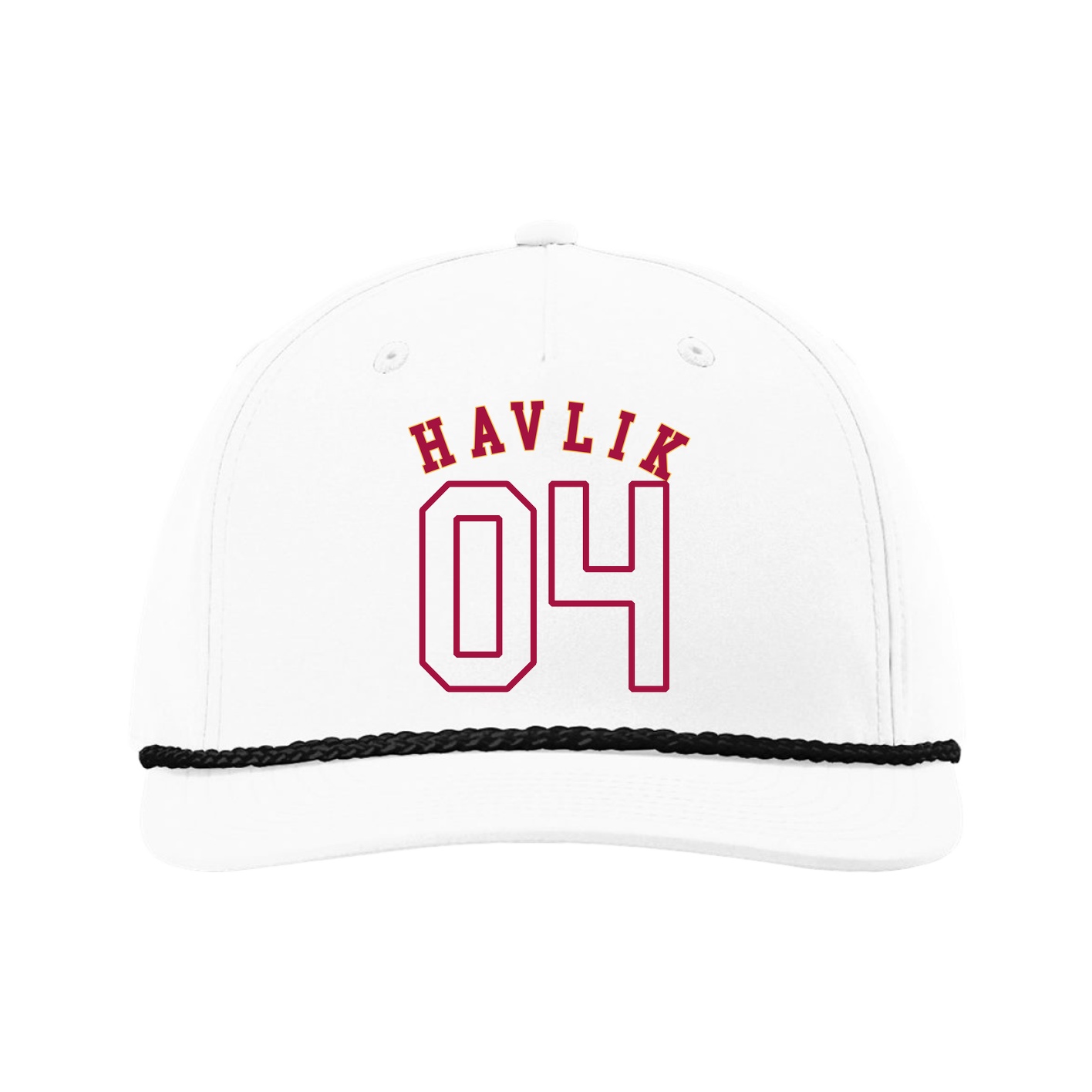 Five-Panel Classic Rope Cap — Shirsey Arch in White