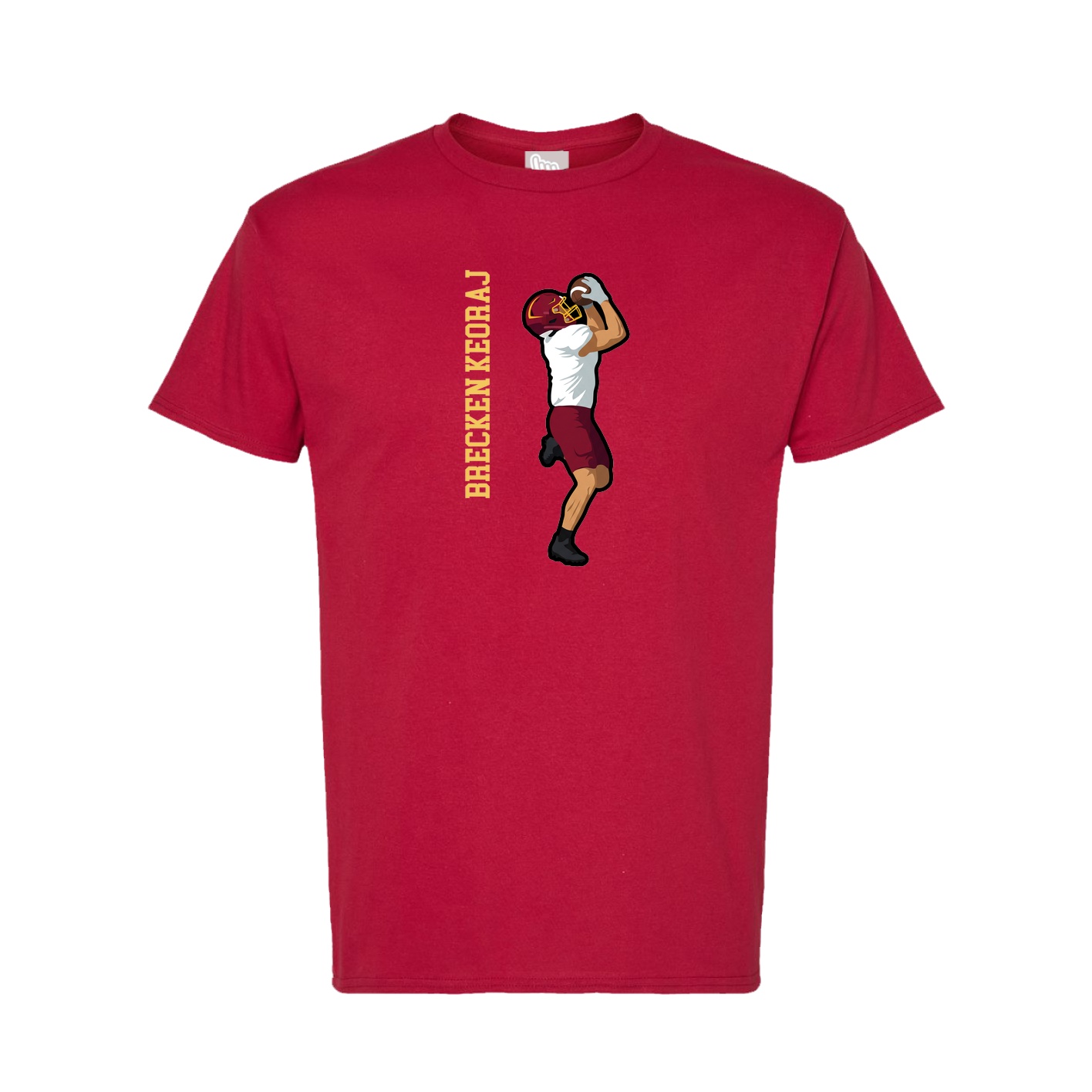 Tee — Name Vertical in Crimson