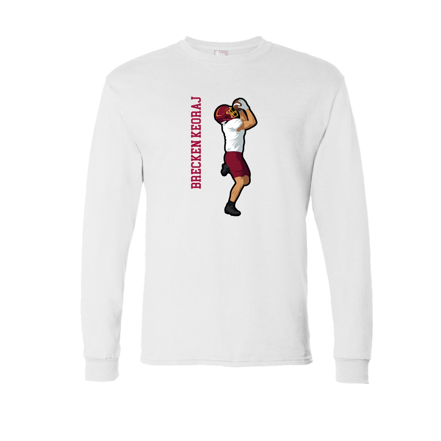 Long Sleeve Tee — Name Vertical in White