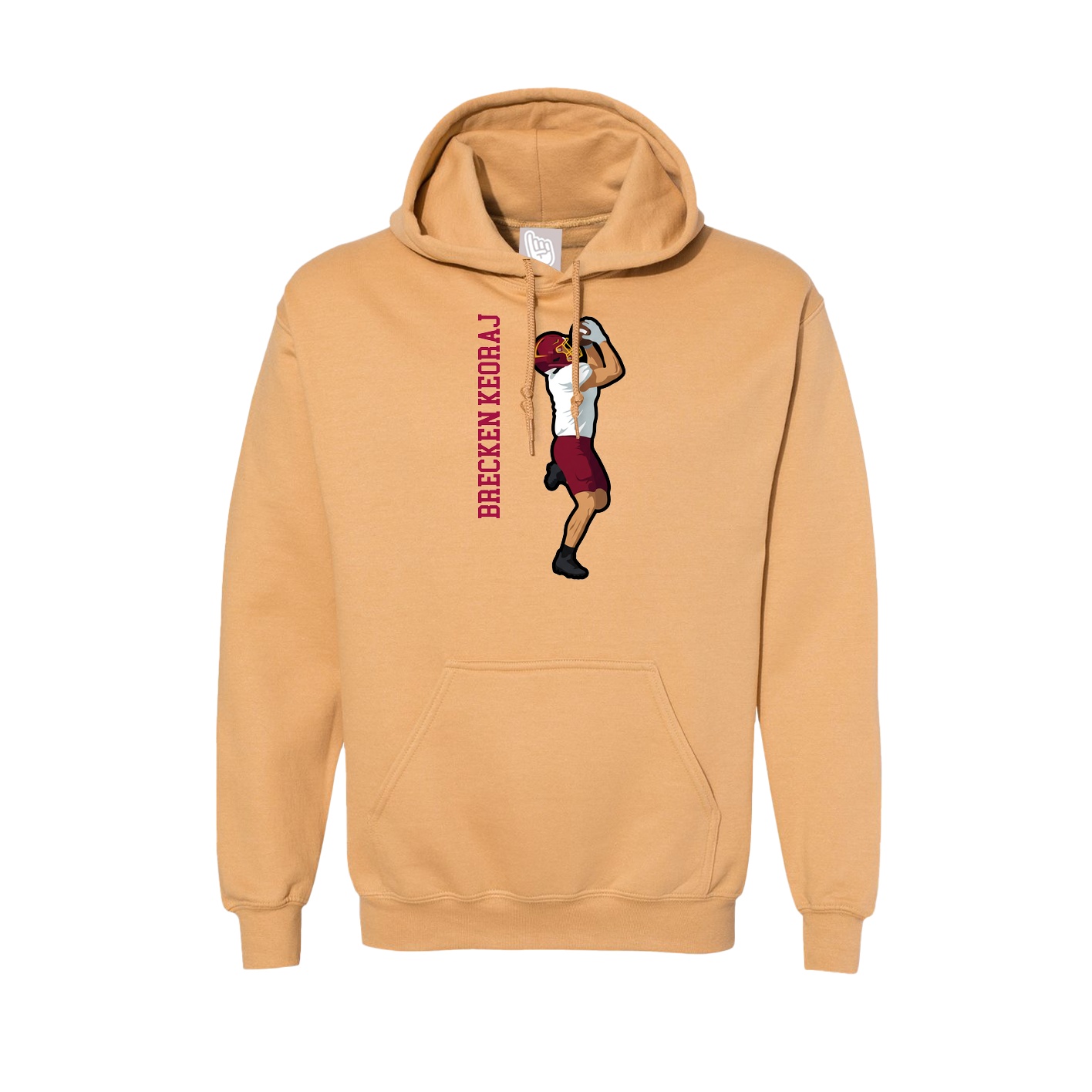 Hoodie — Name Vertical in Vegas Gold