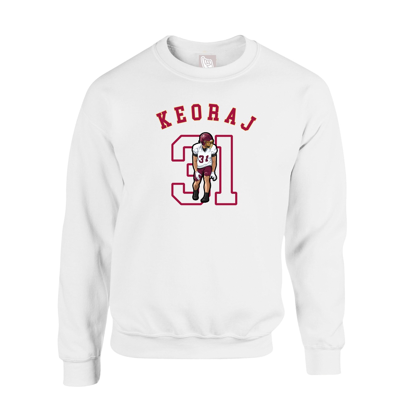 Fleece Crew — Shirsey Arch in White