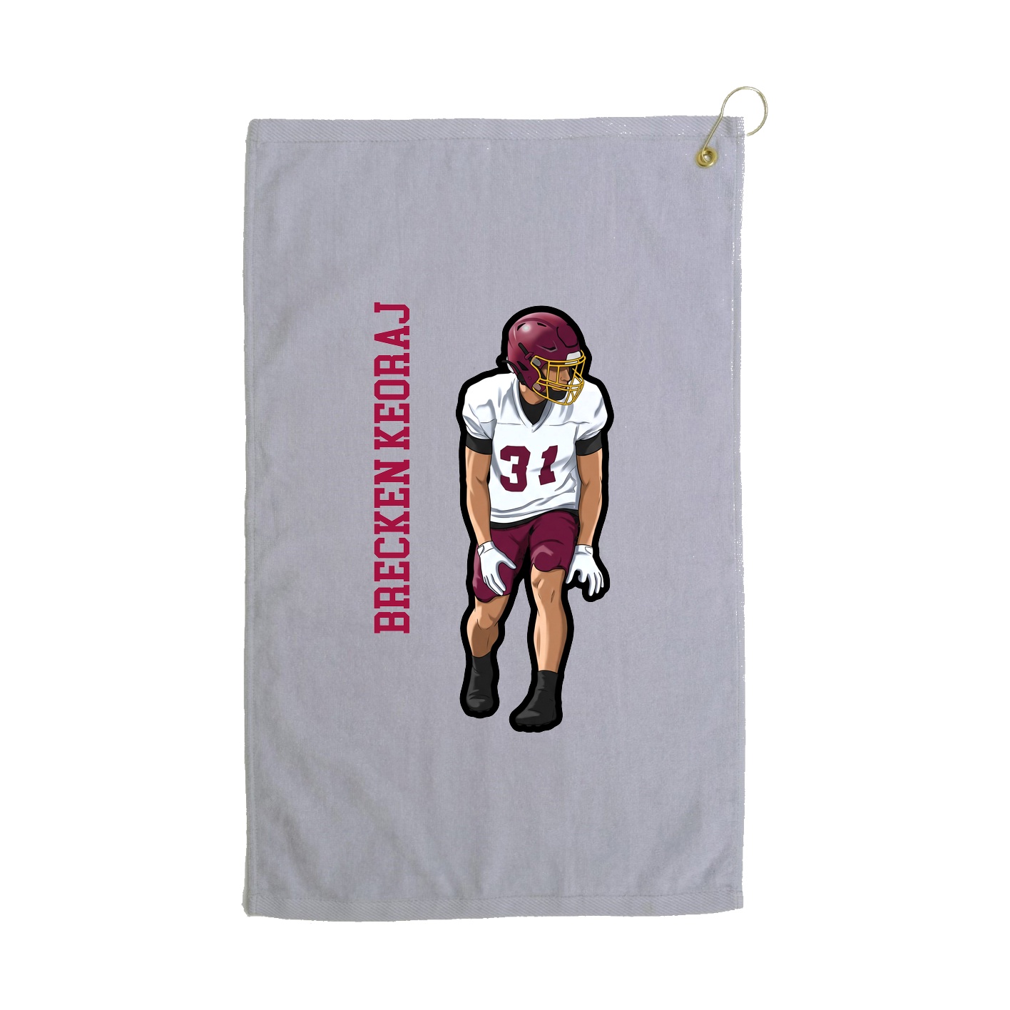 Golf Towel — Name Vertical in Grey