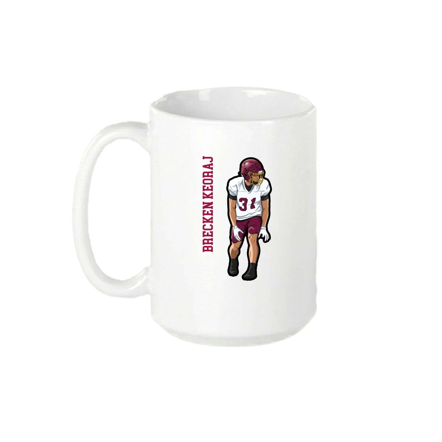15oz Coffee Mug — Name Vertical in White