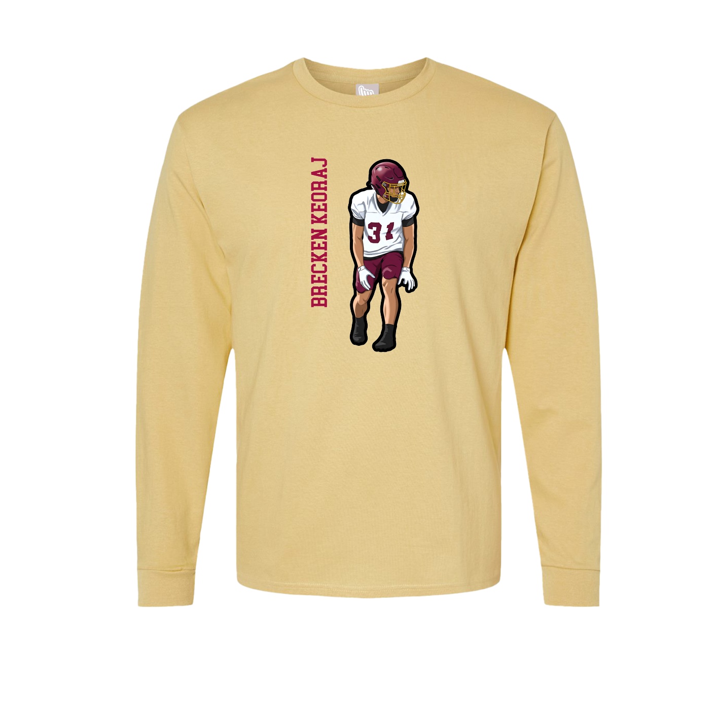 Long Sleeve Tee — Name Vertical in Vegas Gold