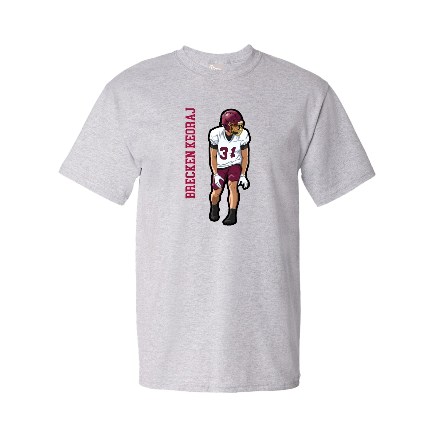 Youth Tee — Name Vertical in Grey