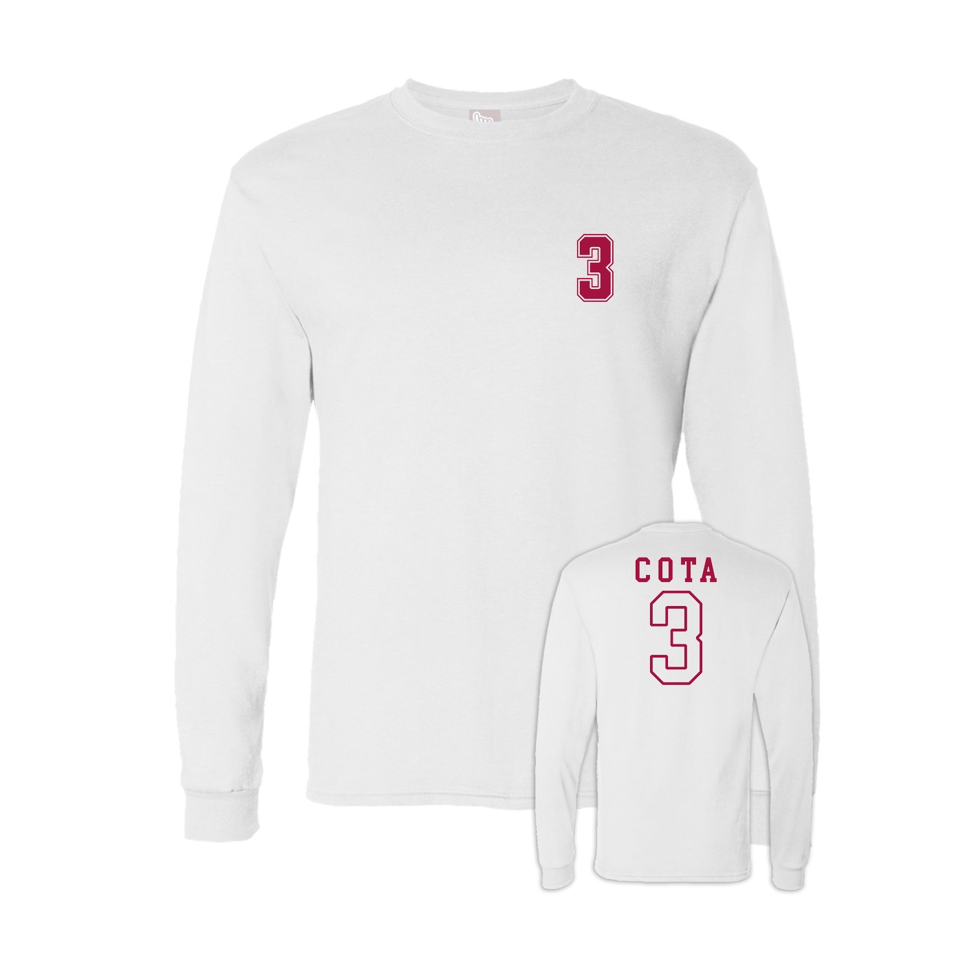Long Sleeve Tee — Chest Back in White