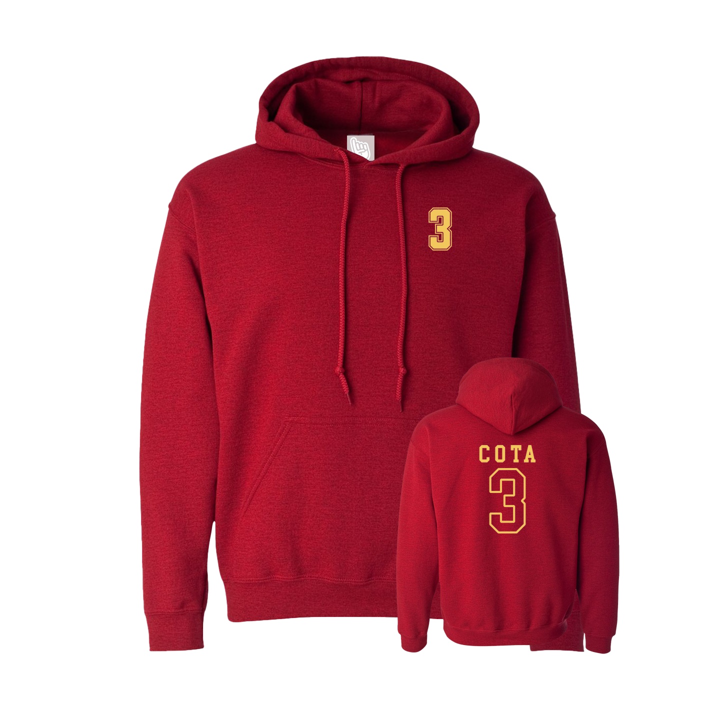 Hoodie — Chest Back in Crimson