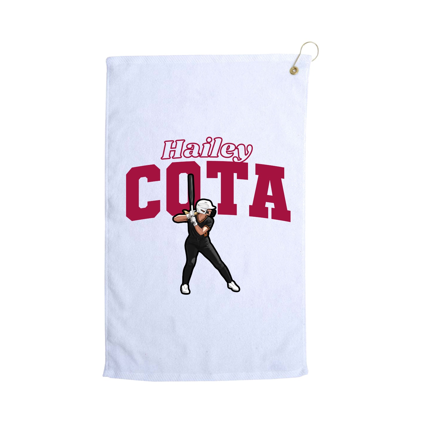 Golf Towel — Name Arch in White