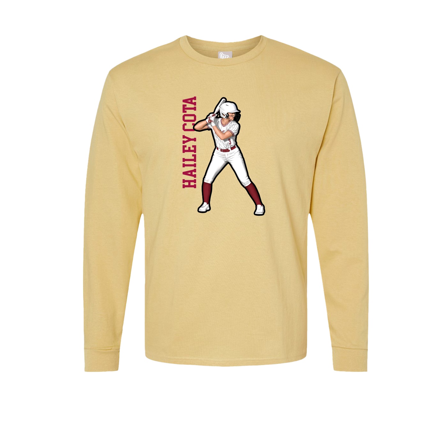 Long Sleeve Tee — Name Vertical in Vegas Gold