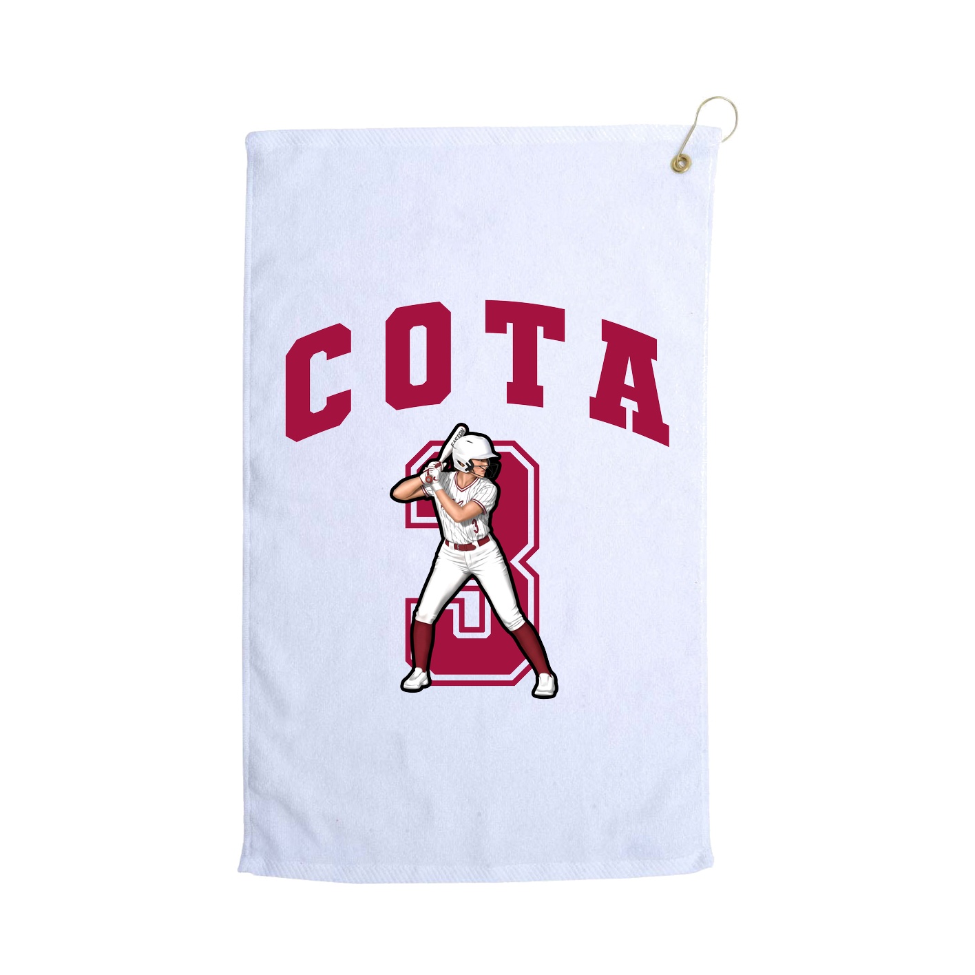 Golf Towel — Number in White