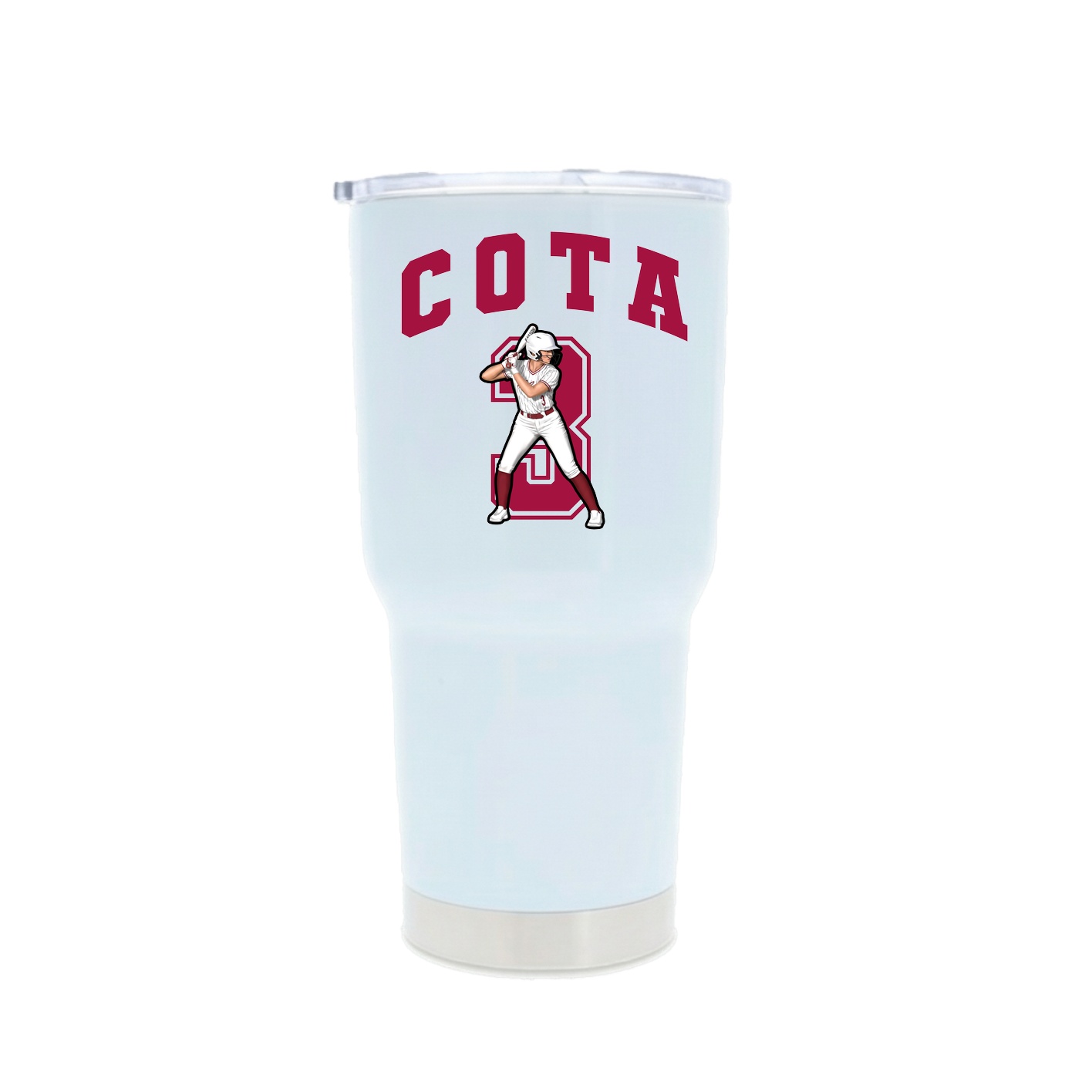 30oz Stainless Steel Tumbler — Number in White