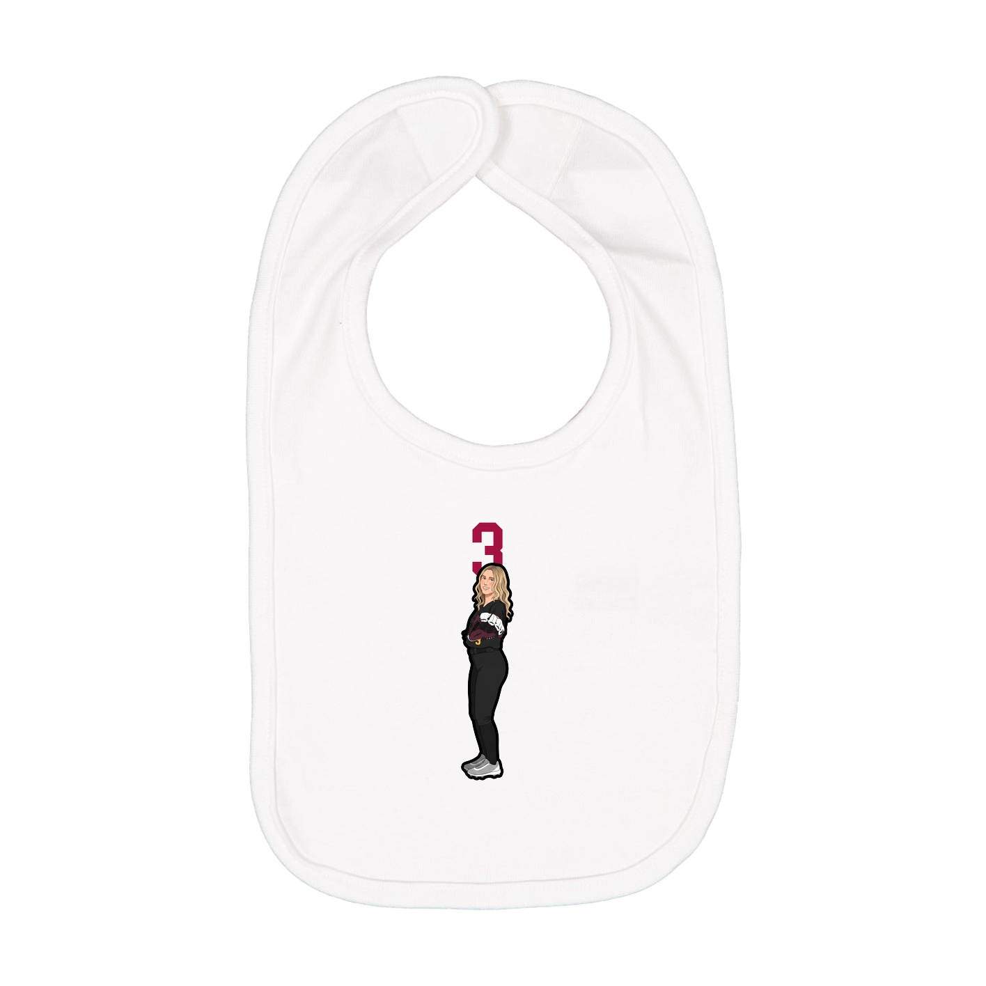 Infant Bib — Number Top in White