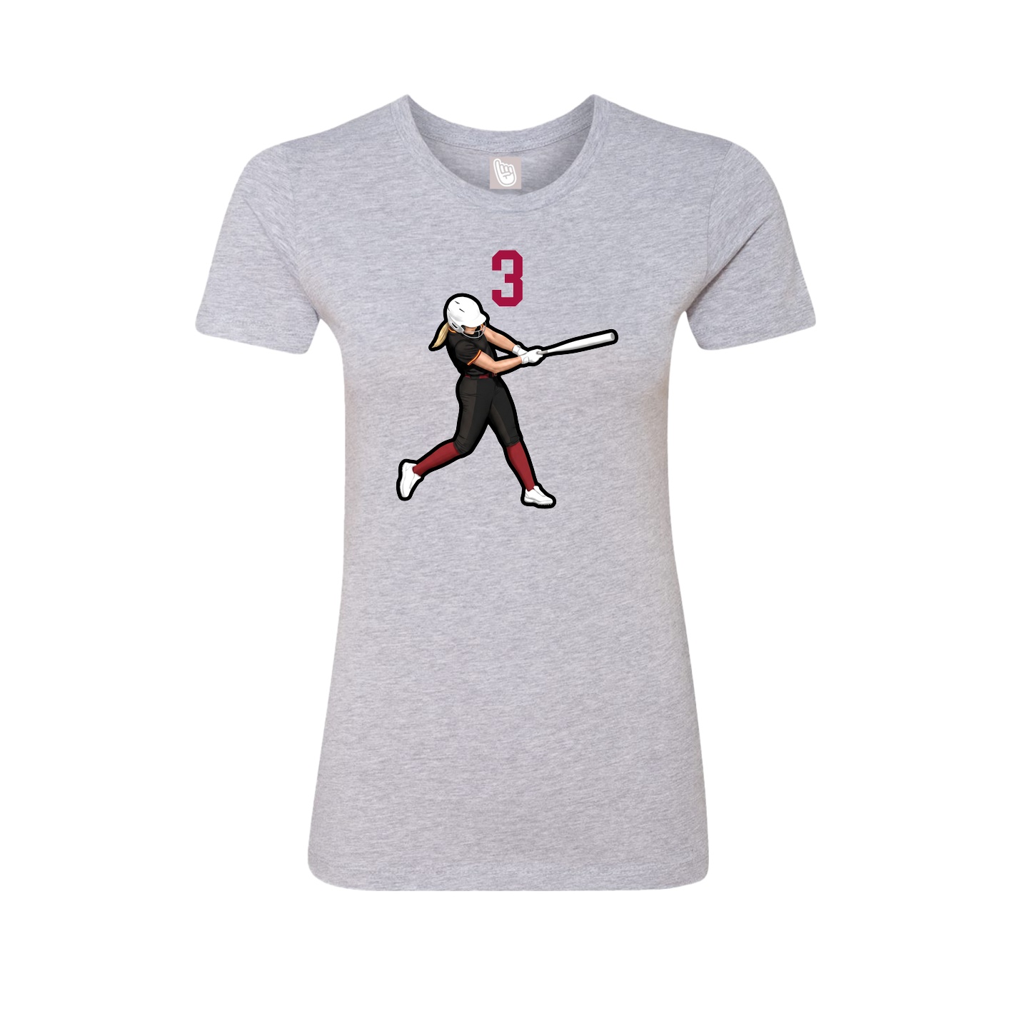 Fitted Women's Tee — Number Top in Grey
