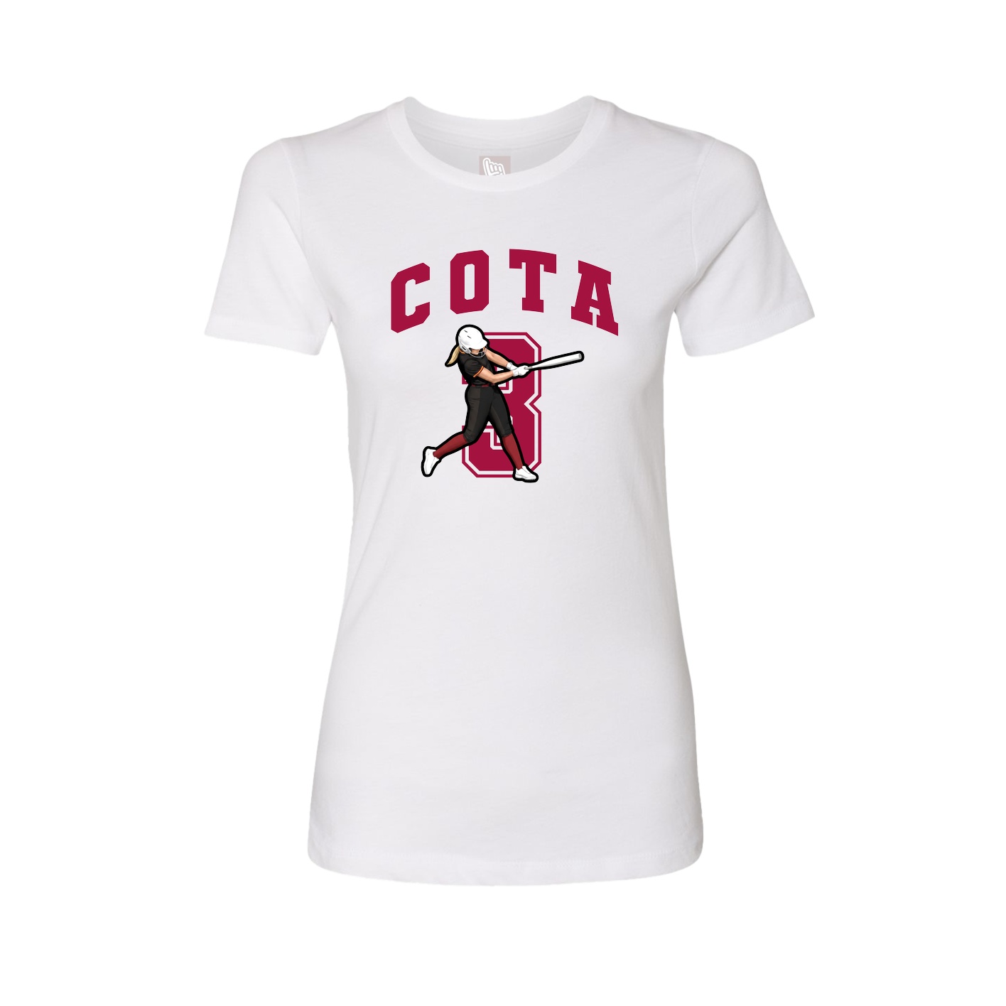 Fitted Women's Tee — Number in White