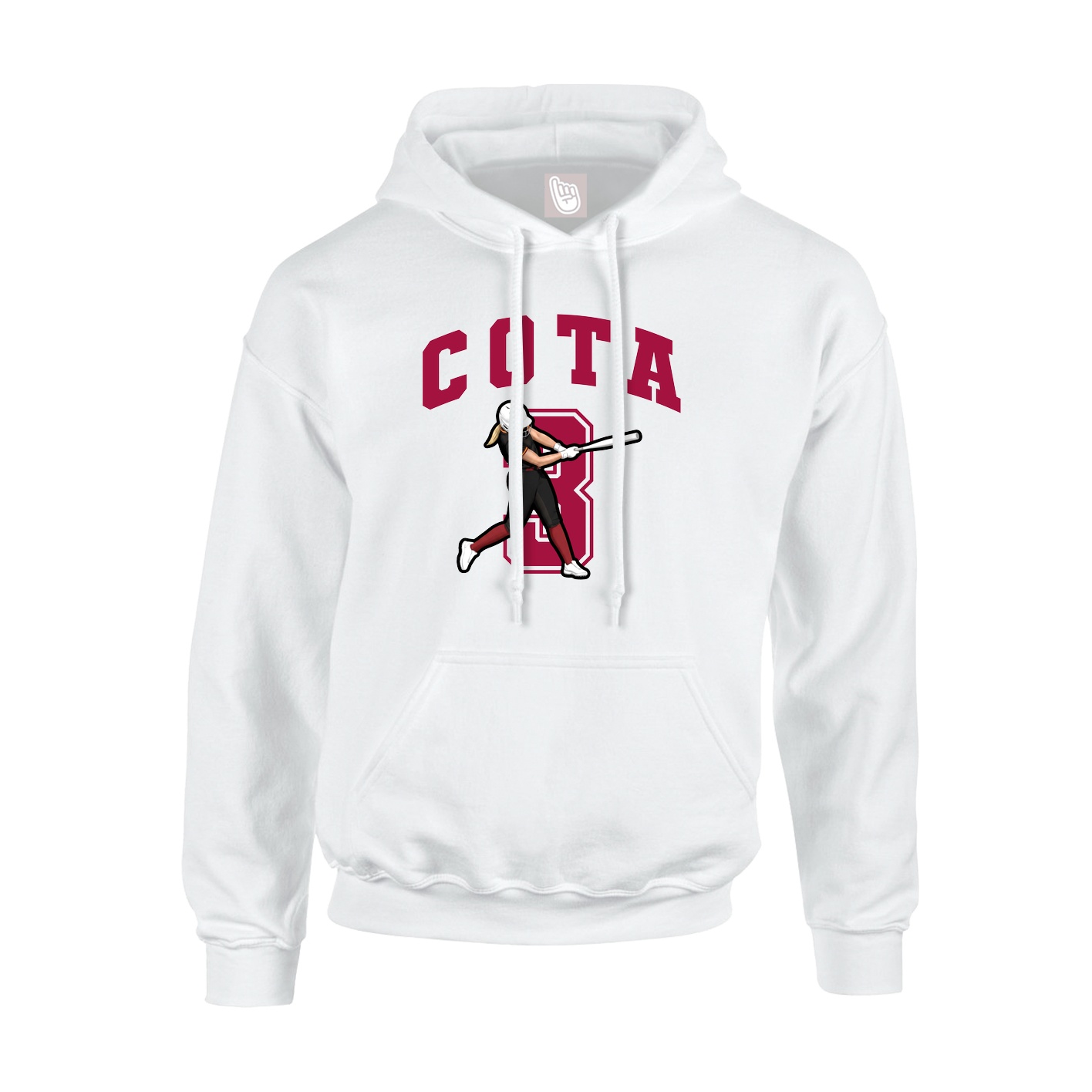 Youth Hoodie — Number in White