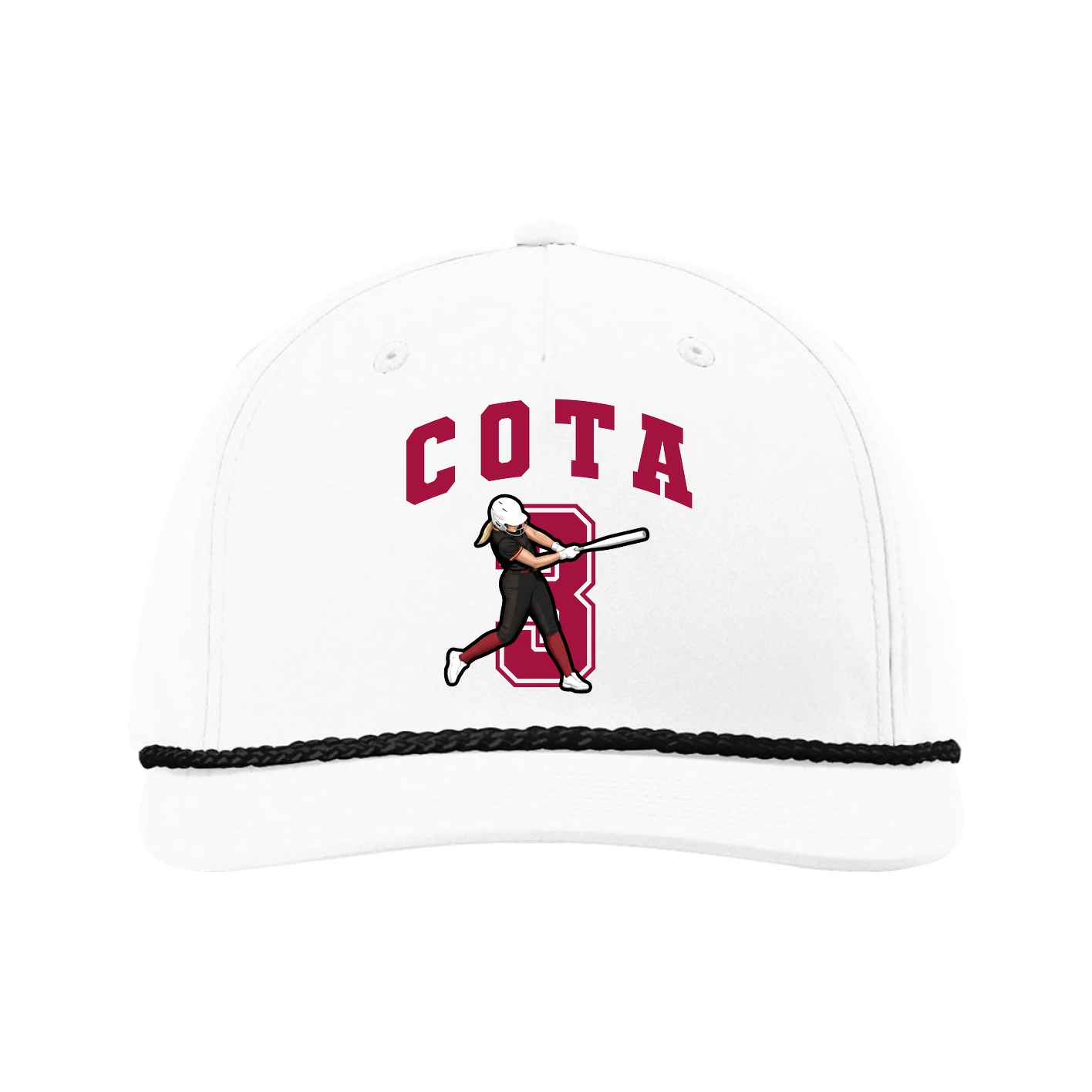 Five-Panel Classic Rope Cap — Number in White