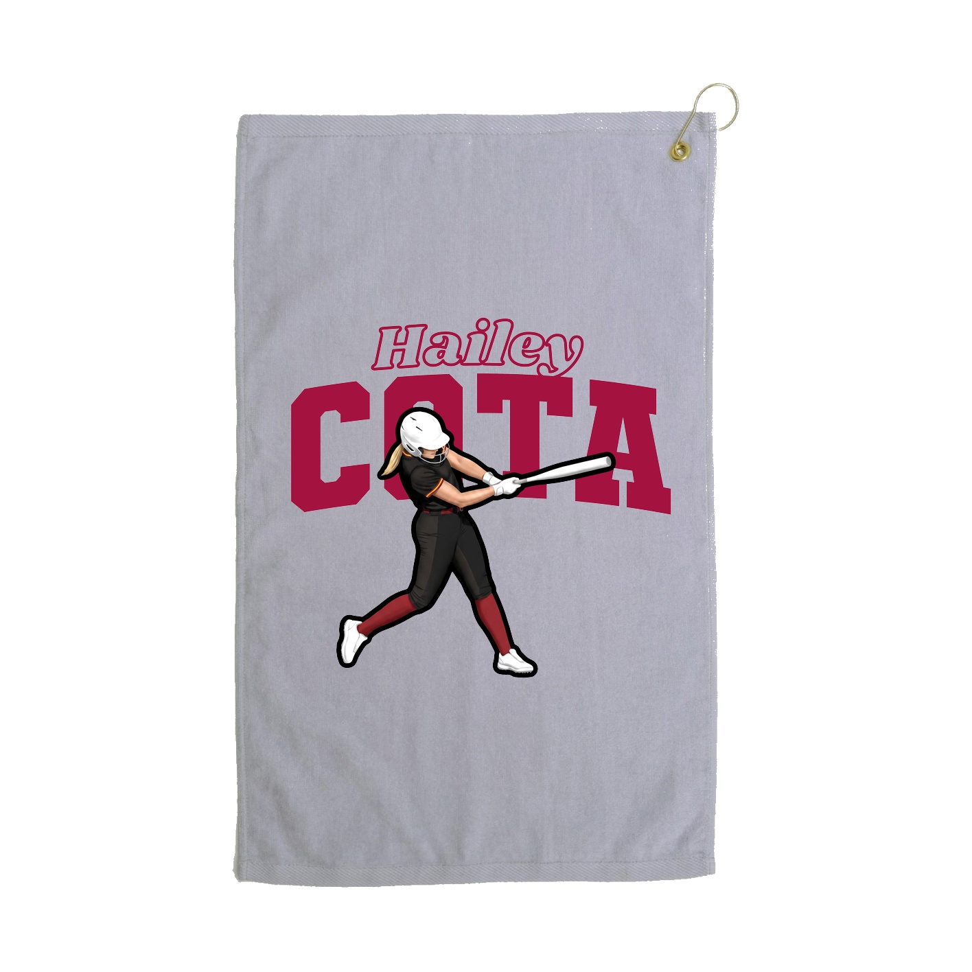 Golf Towel — Name Arch in Grey