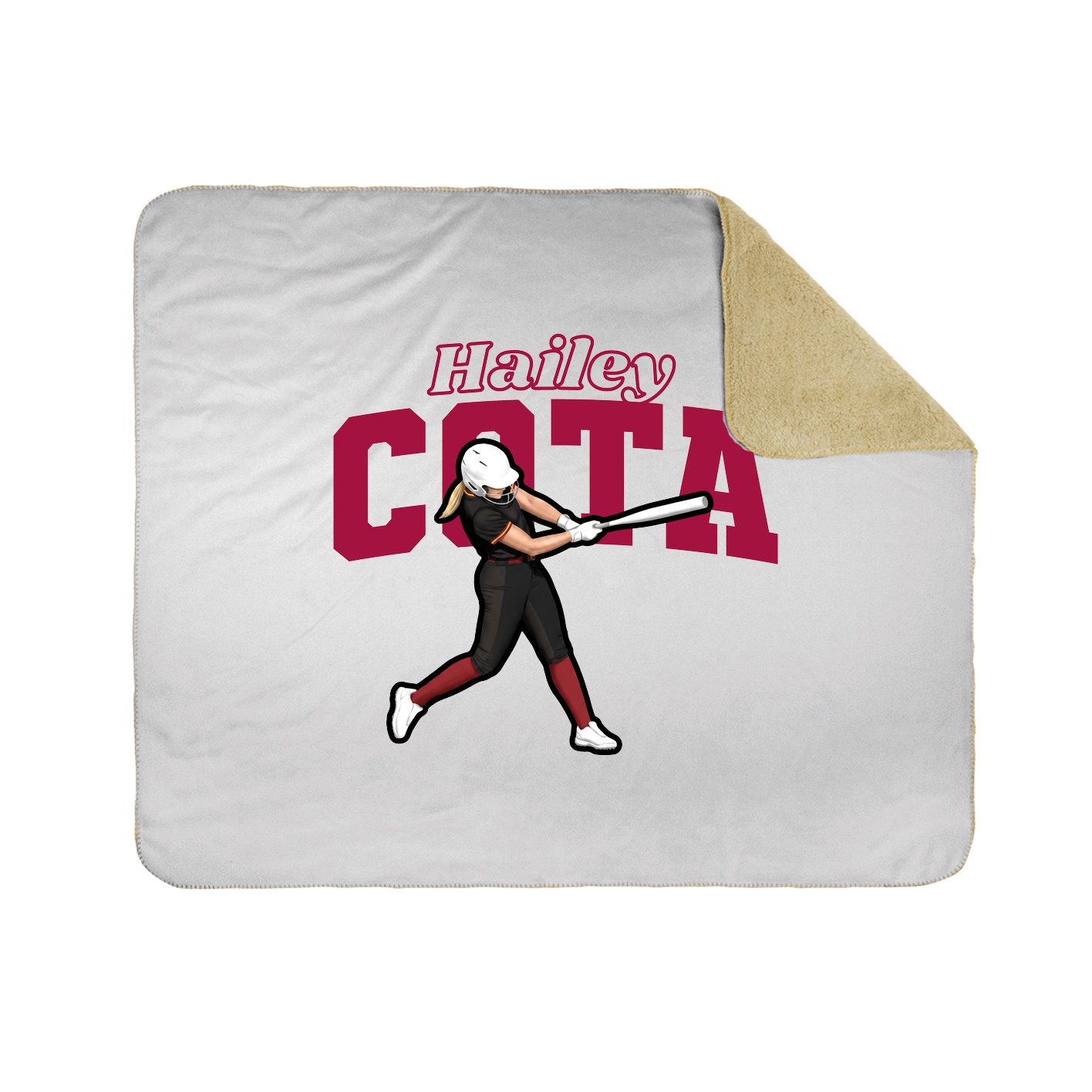 Throw Blanket — Name Arch in White