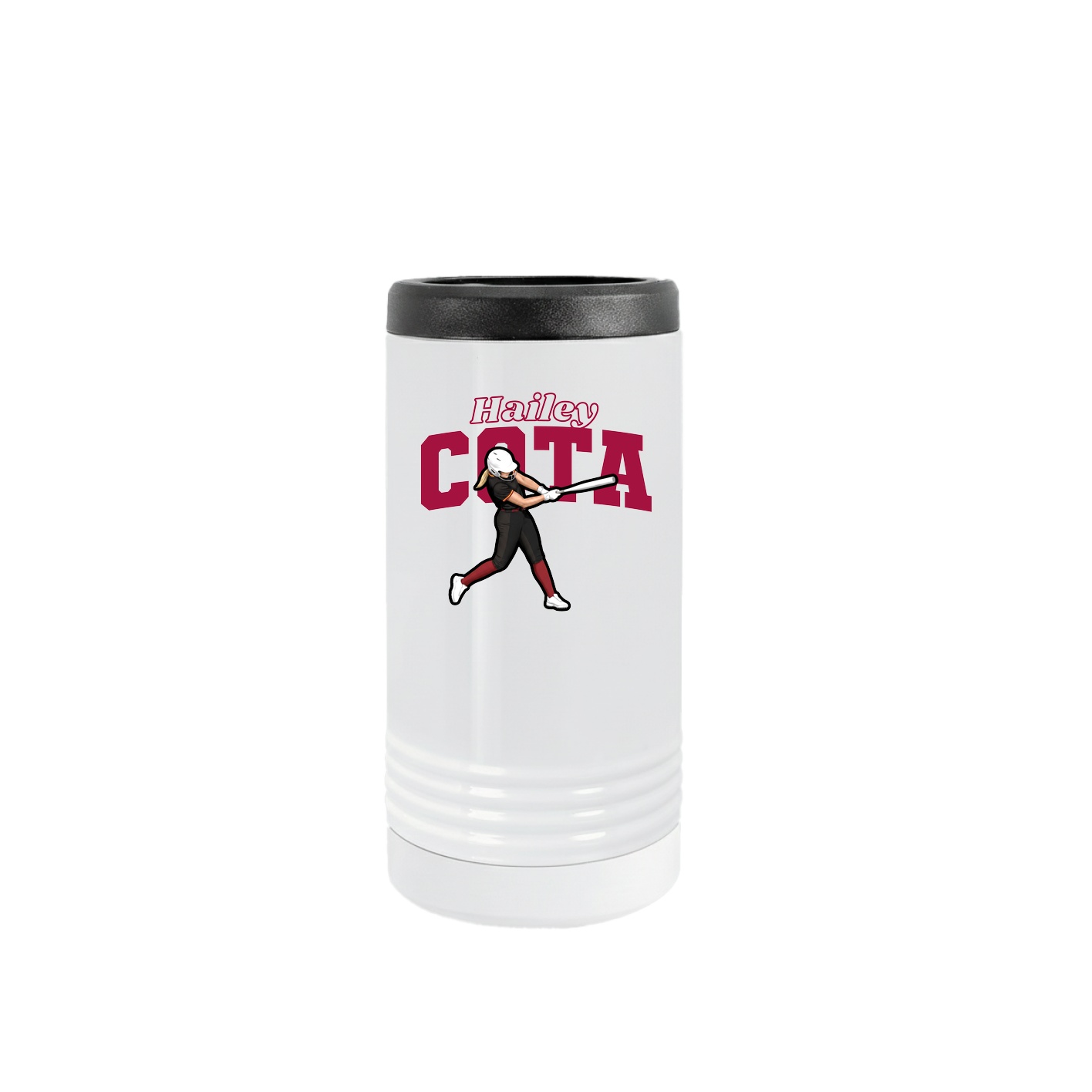 Slim Beverage Holder — Name Arch in White