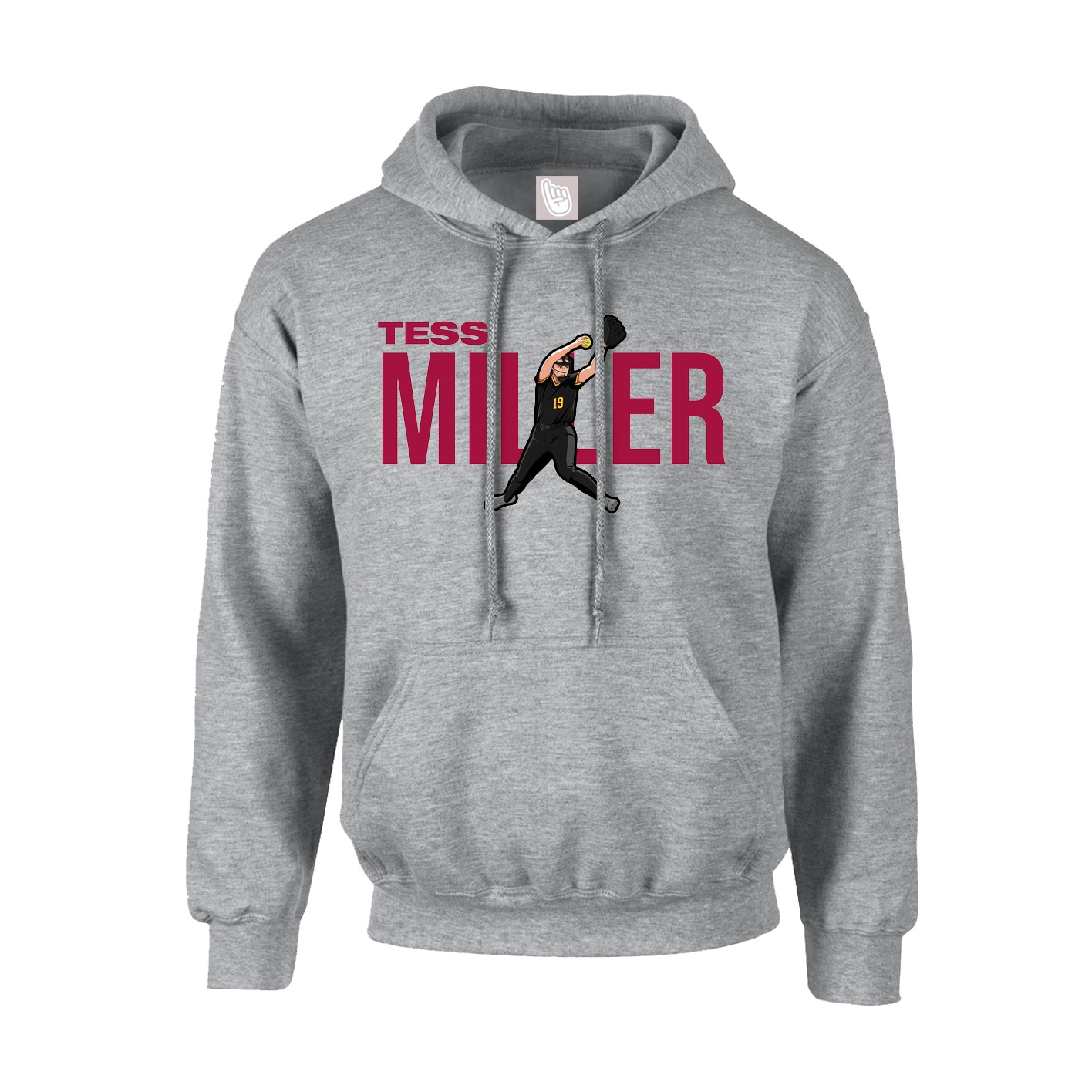Hoodie — Player Name in Grey