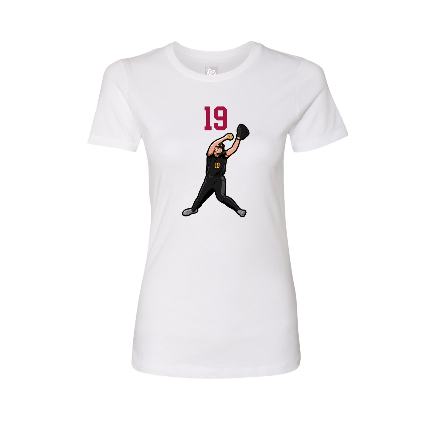 Fitted Women's Tee — Number Top in White